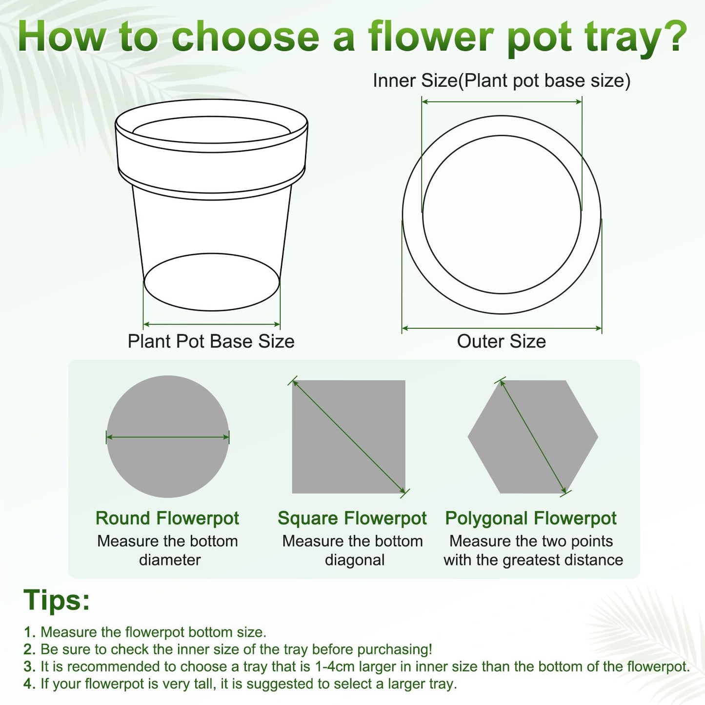 M METERXITY 2-Pack Plant Saucer, 6.5 Inch/ 16.5cm Plastic Plant Trays Thicker for Pots/Indoor/Outdoor/Water Drainage and Protection, Flowerpot Drip Tray [Grayish Black]