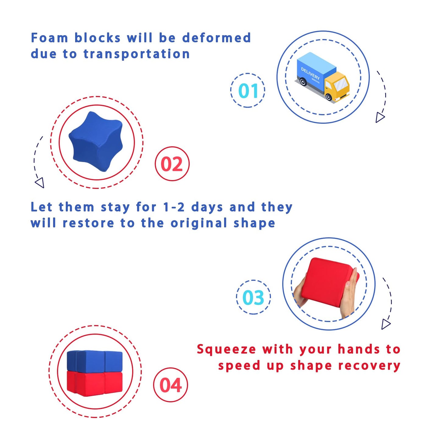 UHAPPYEE Foam Blocks for Toddlers, 18 PCS 5.5 inch Foam Soft Cubes for Kids, Colourful Building Blocks, Stacking Block Sets, Throwing Toys