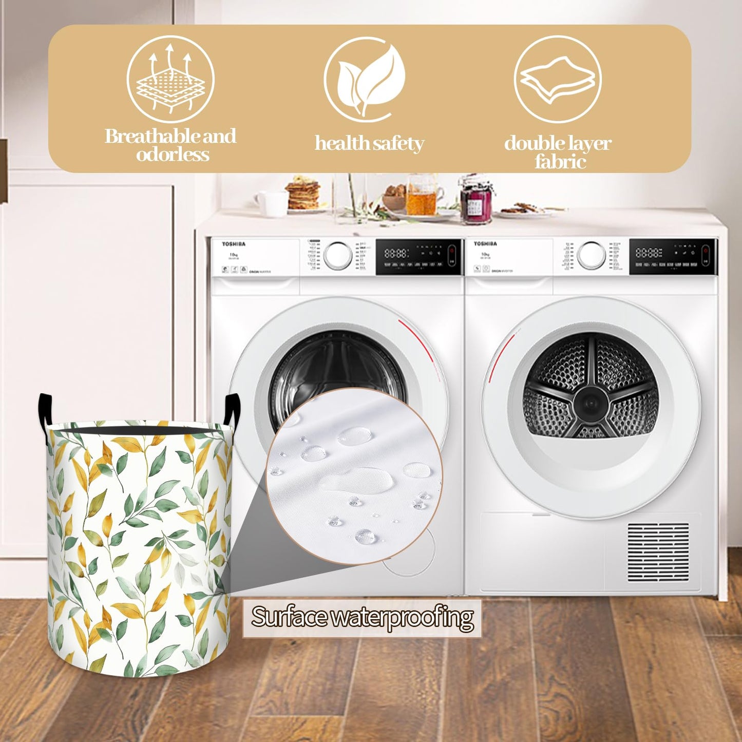 Cute Gentle Otter Dreamy Scene Laundry Basket, Dorm Nursery Foldable Laundry Hamper Organizer for Bathroom Decor, Toy Clothes Storage Box for Bedroom 19.7x15.7 Inch