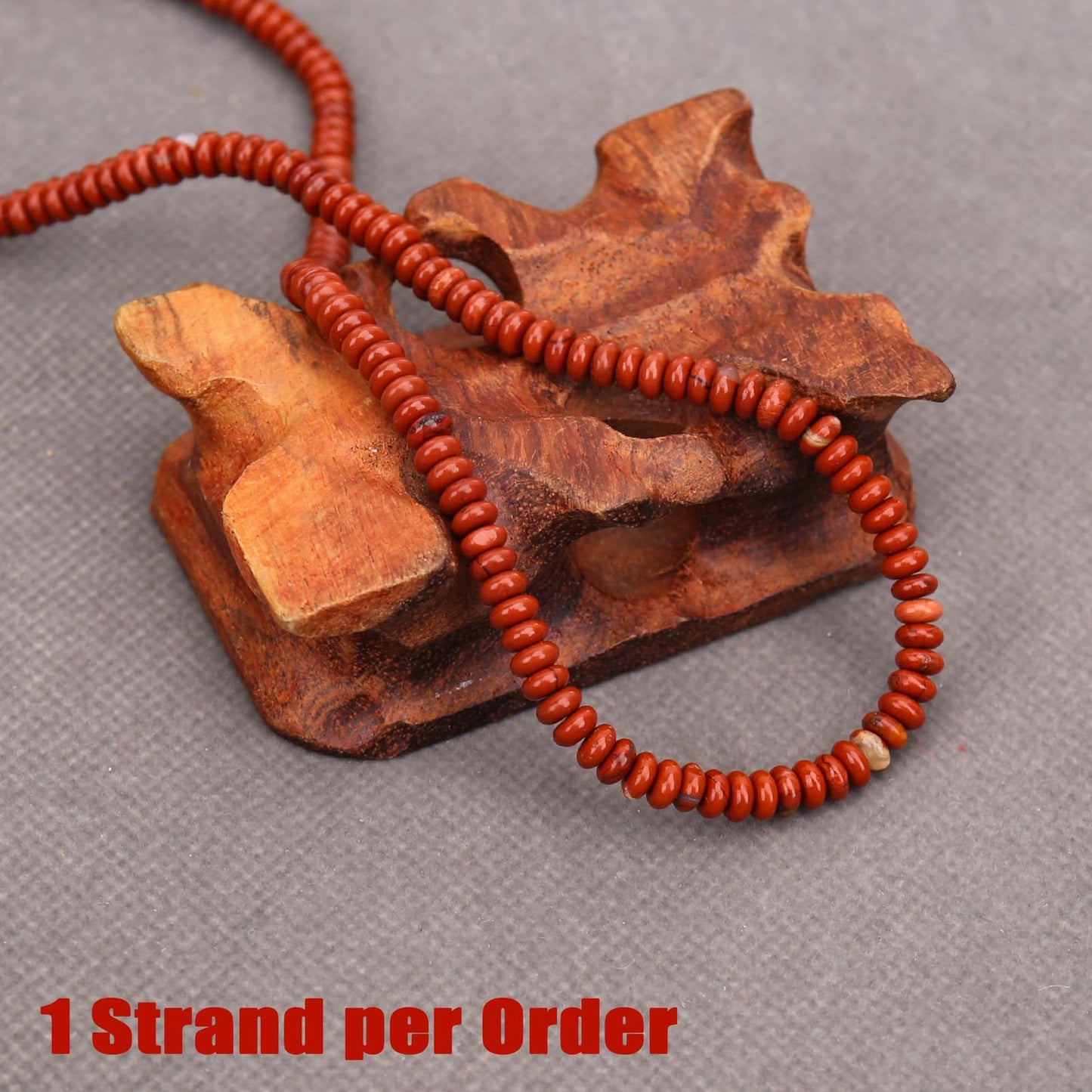 BONNY BOXX 1 Strand (150PCs) Natural 2 * 4mm Red Jasper Rondelle Beads, Natural Abacus Disk Stone Beads Loose Spacer Gemstone for DIY Bracelet Necklace Jewelry Making