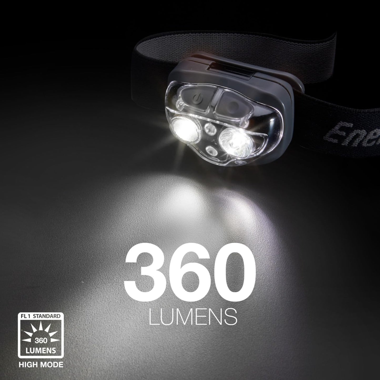Energizer PRO-360 LED Headlamp, IPX4 Water Resistant Headlamps, High-Performance Head Light for Outdoors, Camping, Running, Storm, Survival LED Light for Emergencies (Batteries Included)