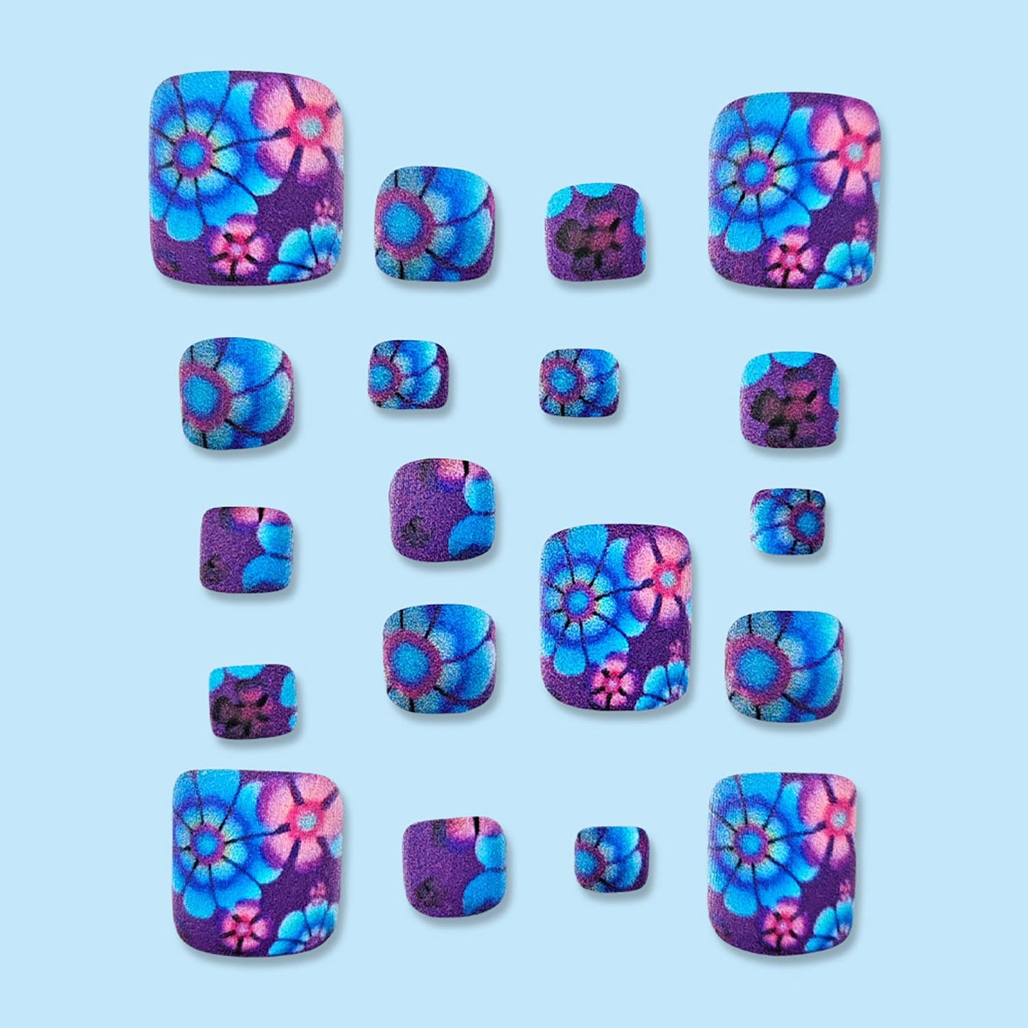 FIEONCIY Press on Toenails with Designs Acrylic Fake Nails for Toe Artificial False Nails with Charms Glue on Toe Nails for Spring Summer Stick on Toenails for Women Girls(JY156)