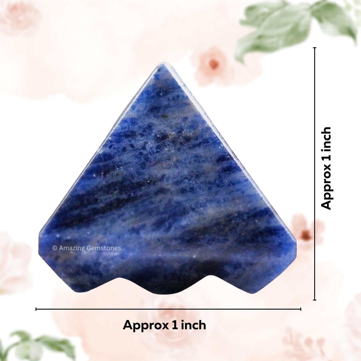 Amazing Gemstone Sodalite Crystal Pyramid with 9 Pyramid Plate Bottom - 1" Mini Pyramid Figurine of Natural Stone Pyramid for Meditation, Reiki, Chakra Balancing Vastu Pooja and Crystal Grids