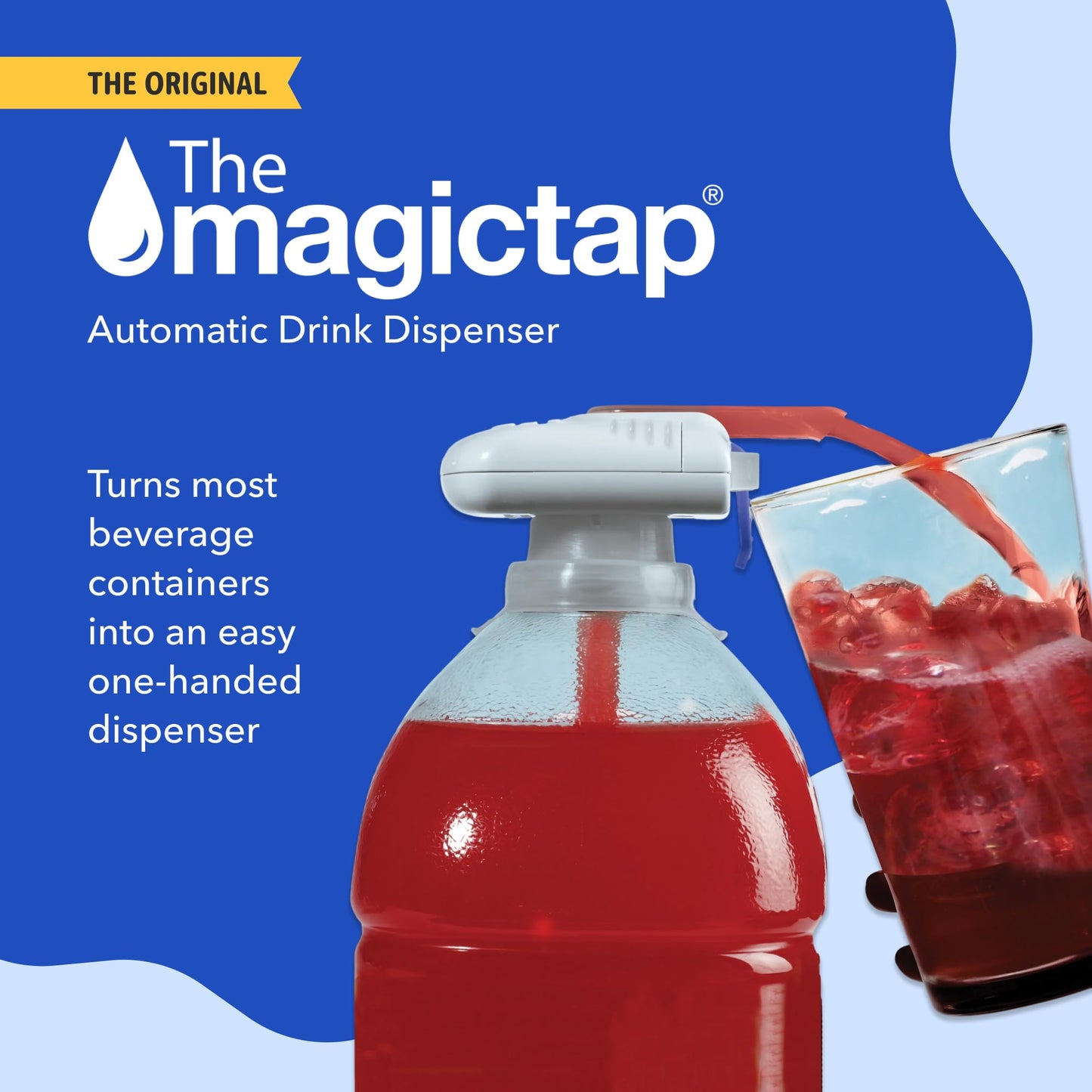 Magic Tap Automatic Drink Dispenser for Fridge, Teal (3 Pack), No Spill Milk Dispenser for Fridge, Automatic Milk Dispenser Pump for Gallon Jugs, Water & Juice, Fits Most Bottles, Batteries Required