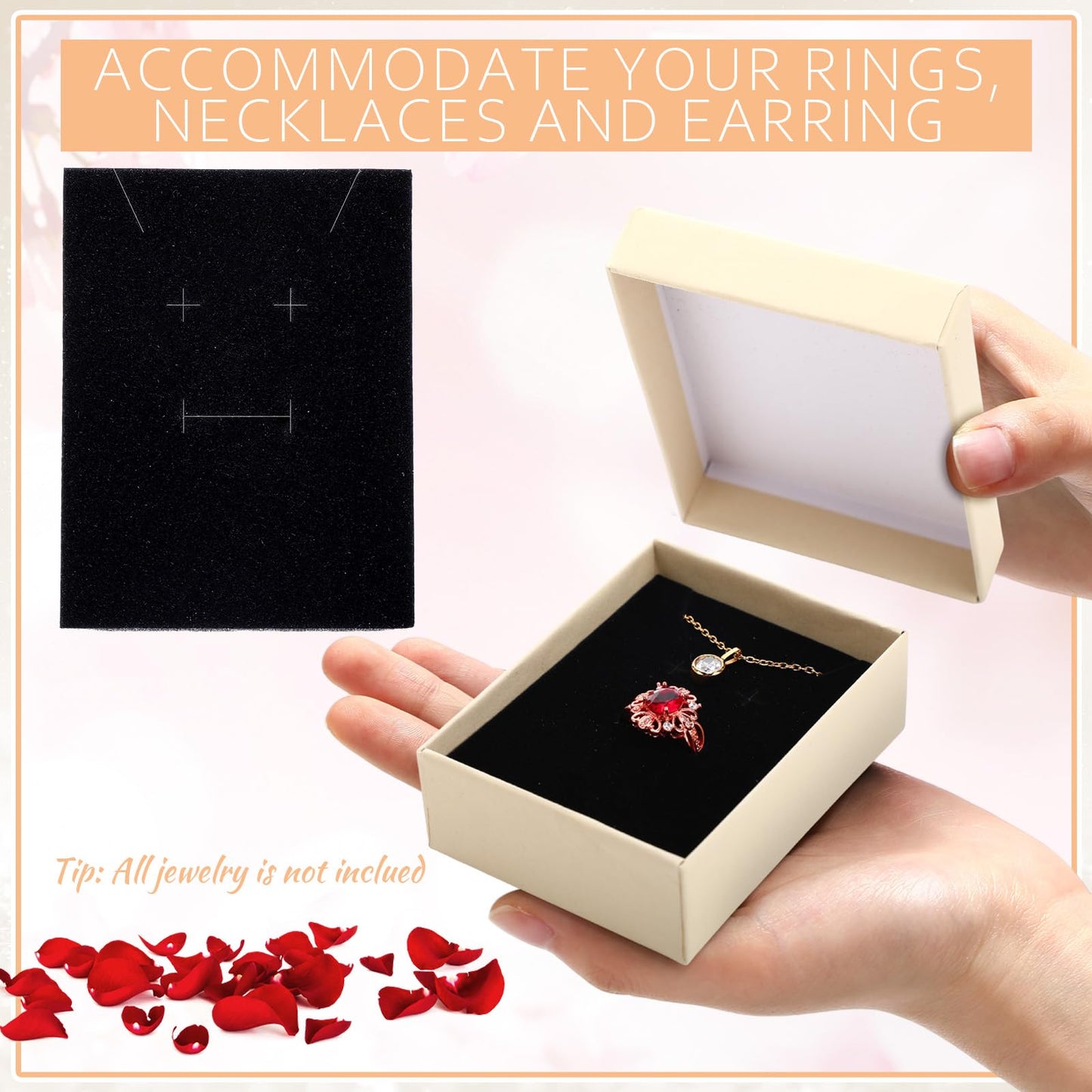 Sasylvia 36 Pcs Jewelry Cardboard Gift Boxes Packaging Necklace Ring Earring Storage Box with Cushion 3.5x2.8x1.2 Inch (Beige Yellow)