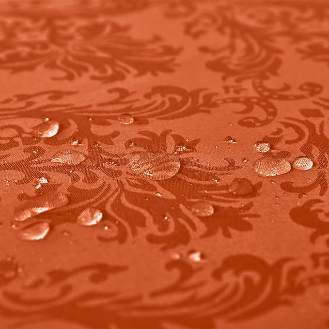 SASTYBALE Rust Jacquard Square Napkin, Damask Wrinkle Free Soft Polyester Napkins, Thanksgiving Fabric Cloth Napkins for Christmas, Wedding,Holiday, Party, Dinners, Set of 4 (Rust, 20X20 inch Napkin)