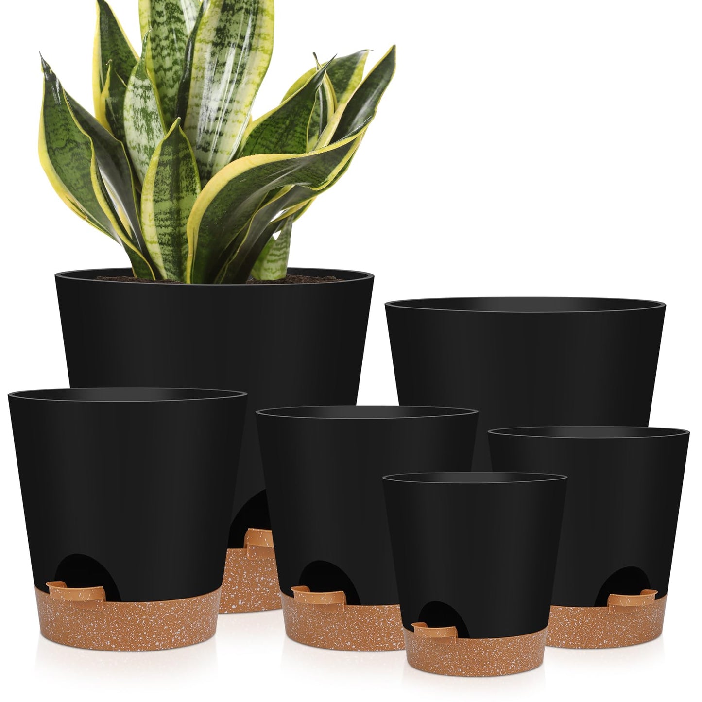 YNNICO Indoor Self Watering Planters with Drainage Holes and Saucers
