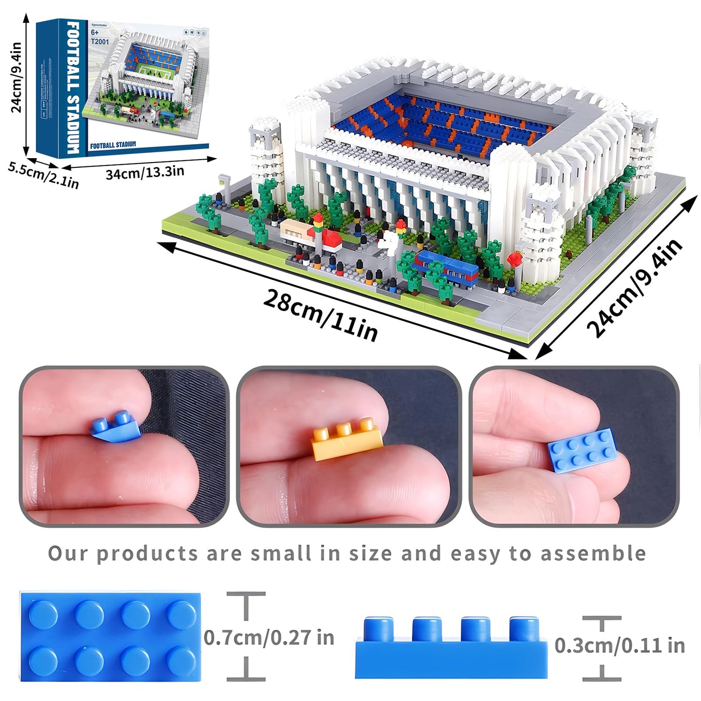 LANGLICHUN 3D Stadium Building Blocks Set Architectural Model Kit Sports Arena Display Building Toy Collectible Construction Set for Teens Adults Desk Home Office Decoration Gift 3500+PCS