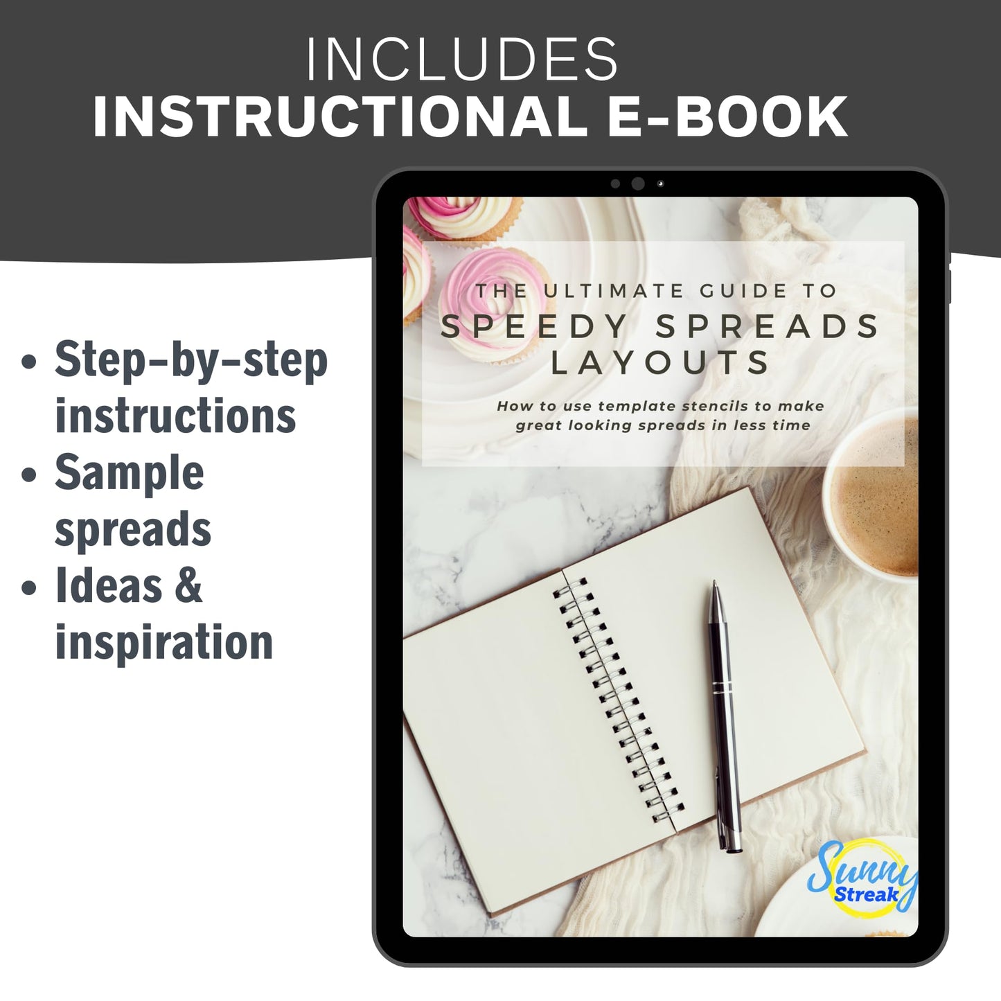 Weekly Planner Layout Journaling Supplies Kit (32 pcs) - 18 Weekly Layout A5 Planner Stencils and 14 Sheets Minimalist Planner Stickers, Planner Accessories Compatible with A5 Bullet Journals