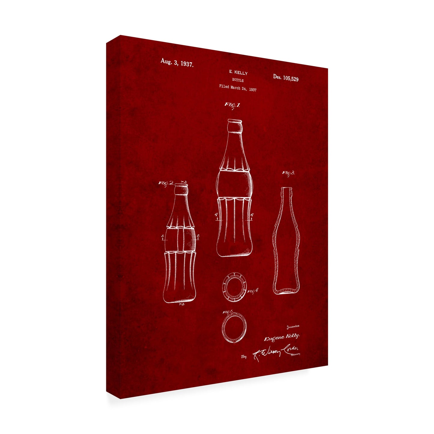 Trademark Fine Art D Patent Coke Bottle by Cole Borders, 18x24-Inch