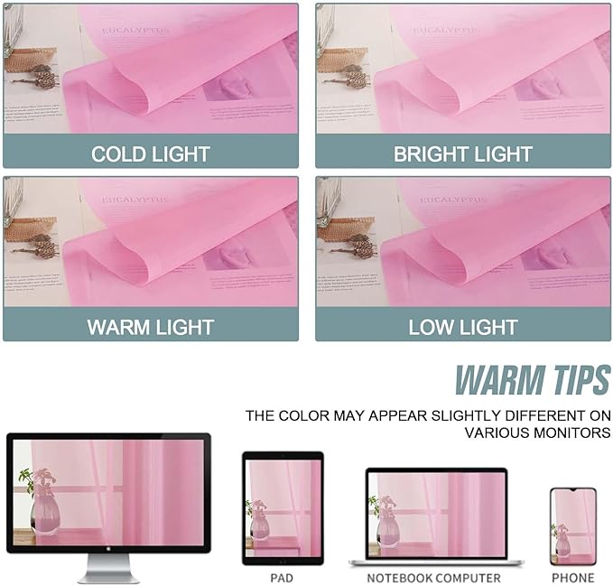 Light Pink Sheer Curtains 90 Inches Long 2 Panels, Light Filtering Solid Sheer Curtains for Bedroom Living Room, Lightweight Soft Airy Voile Sheer Drapes, Dual Rod Pocket, 2x42Wx90L Inches
