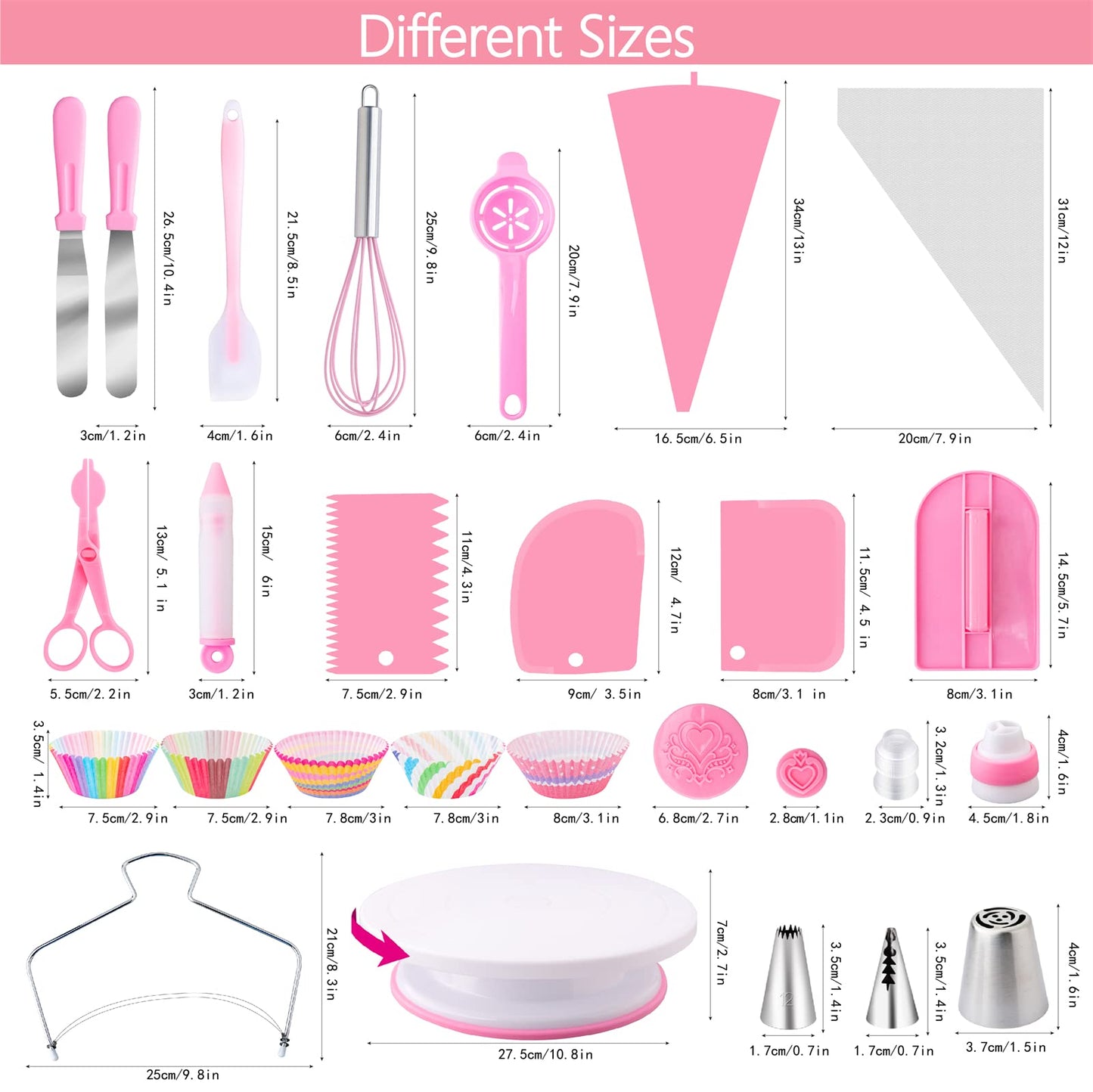 Cake Decorating Supplies Kit Tools 356pcs, Nifogo Baking Accessories with Cake Turntable, Pastry Piping Bag, Piping Icing Tips for Beginners