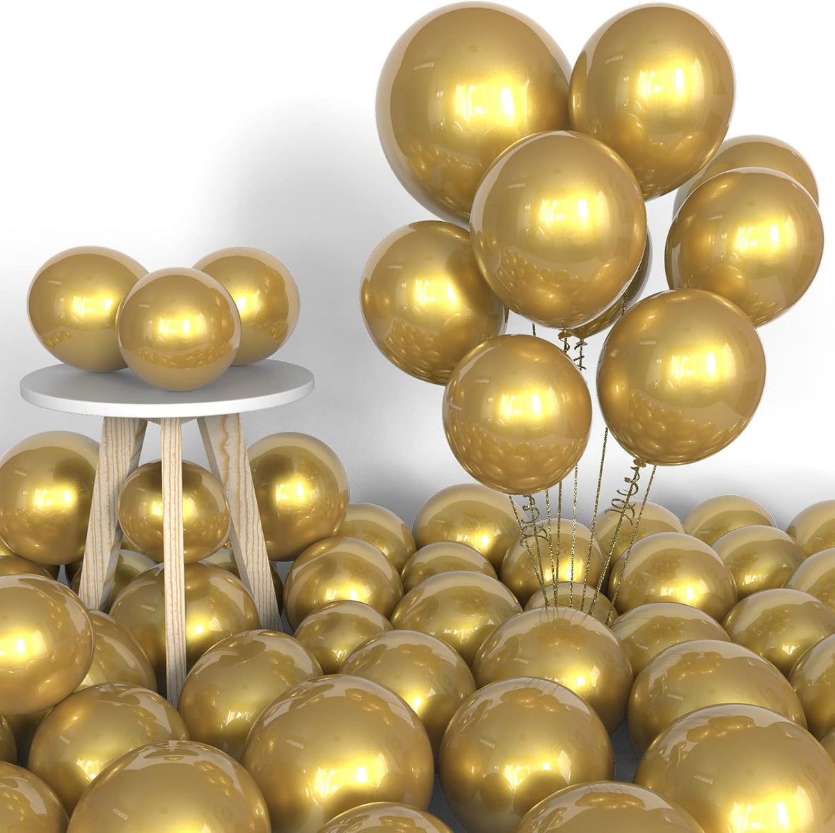 Labeol Metallic Gold Balloons Different Sizes 139PCS 18/12/10/5 Inch Chrome Gold Balloon Garland Arch Kit Quality Latex Balloons Gold Decorations for Wedding Party Birthday Graduation Baby Shower