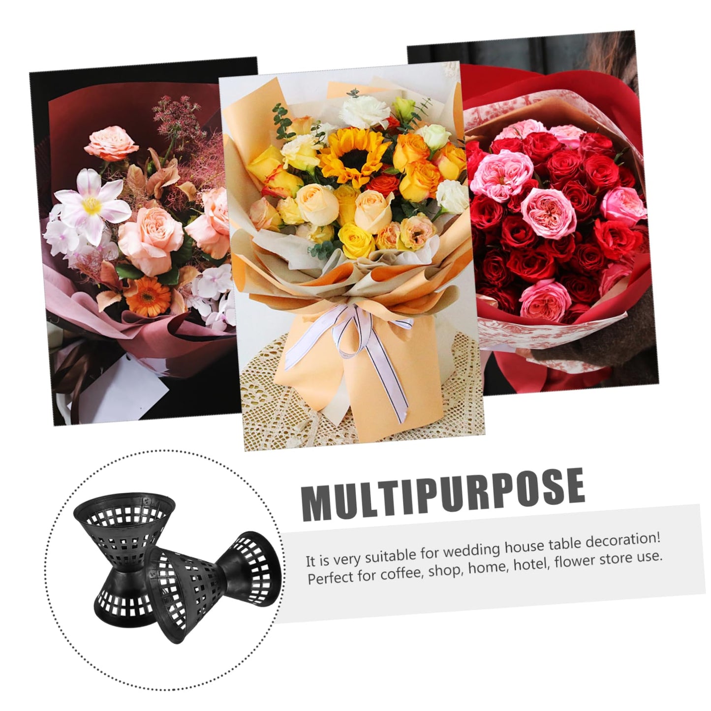 BESPORTBLE 5pcs Pack Fresh Bouquet Plastic Bouquet Holder Packaging Device Packaging Materail Tool Flowers