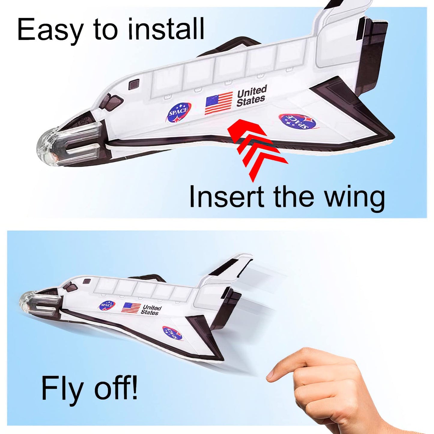 ArtCreativity Space Shuttle Gliders & Mini Astronaut Paratroopers