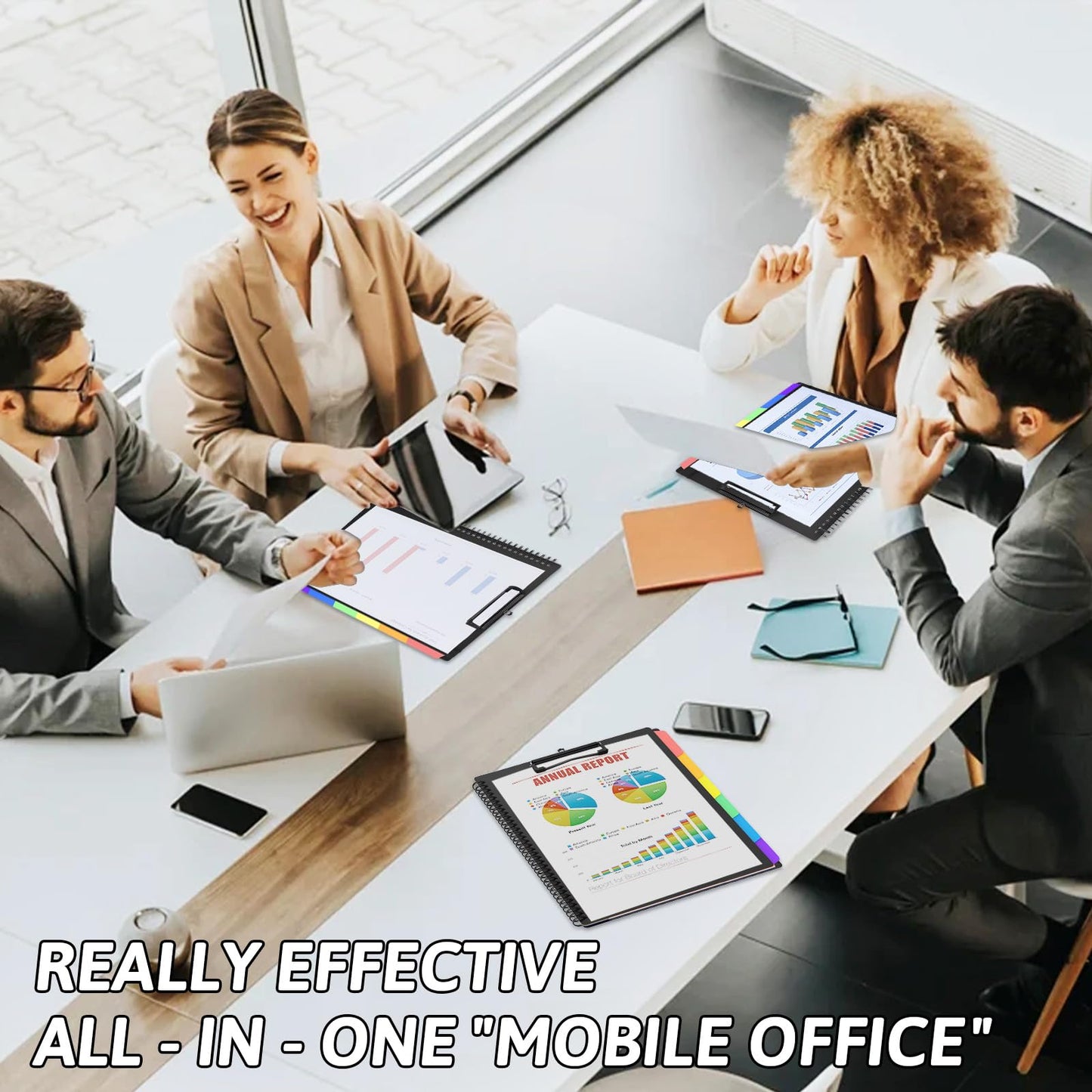 Nordun Plastic Clipboard Folio Folders with 2 Legal Pads for Letter Size,Hardcover Storage Clipboards,6 Extra Plastic Colour Dividers with 12 Pockets,for Office Nurses School