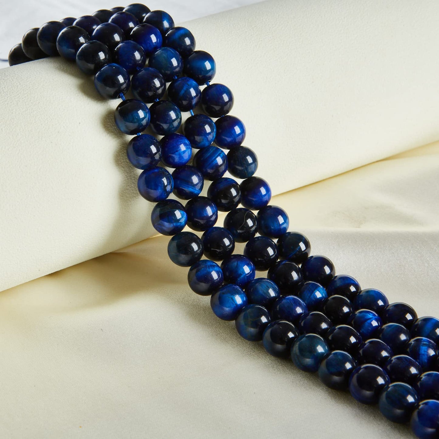 60pcs 6mm Blue Tiger Eye Beads Natural Gemstone Beads Round Loose Beads for Jewelry Making