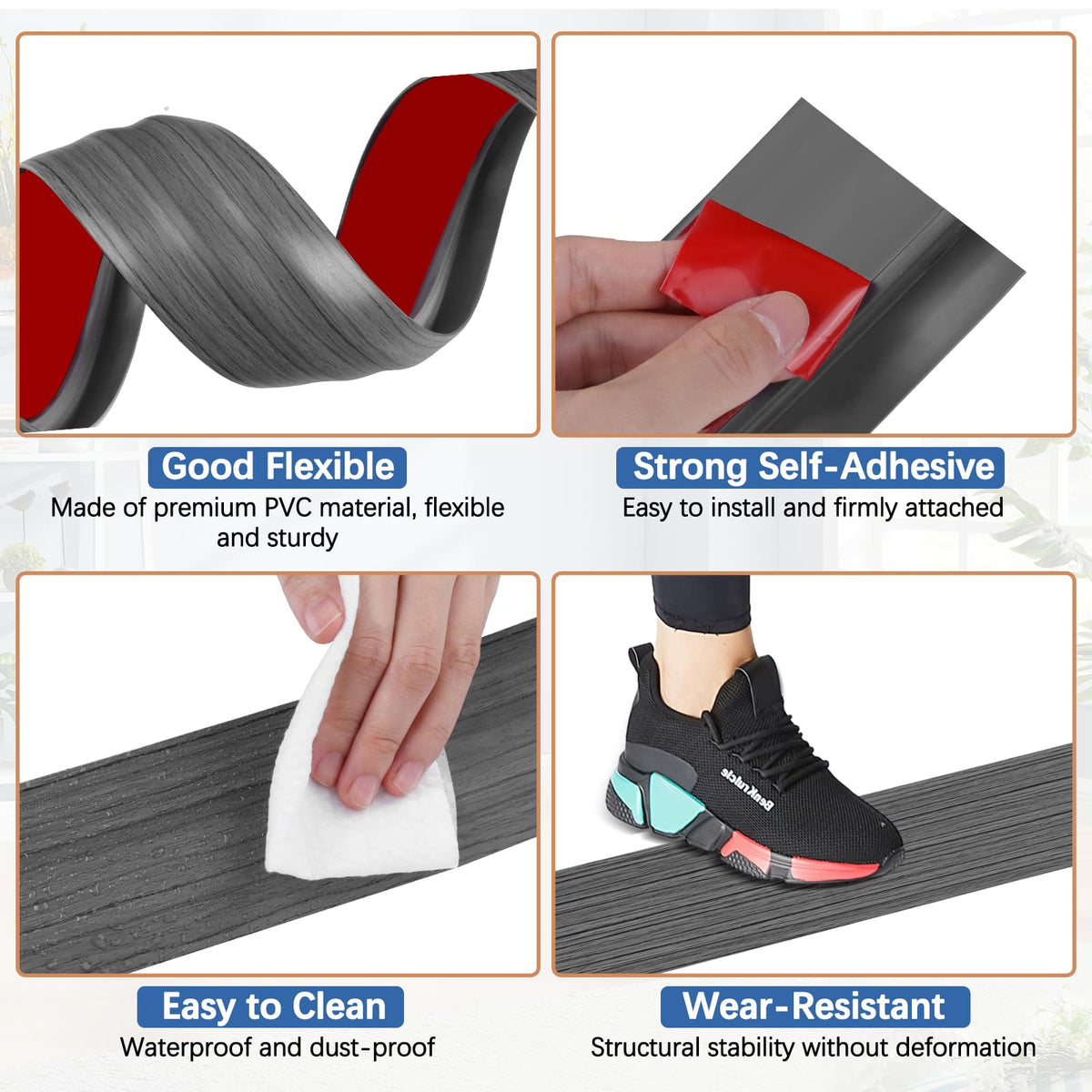 Vinyl Floor Transition Strip Self Adhesive Door Threshold Strip