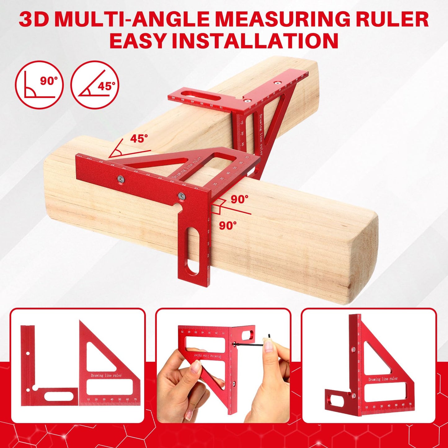 Relaxweex 32 Pack Woodworking Ruler Precision Metal Slide Rule 3D Multi-Angle Measuring Ruler Miter Triangle Rule and Mechanical Carpenter Pencils with Sharpener for Carpenters Craftsmen Builders