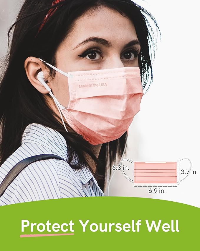 FriCARE Disposable Face Masks, 3-Ply ASTM Level 3 Medical Grade, FSA/HSA Eligible, Breathable & Comfortable for Allergy/Sun Protection, 50 Pack Twilight Harmony