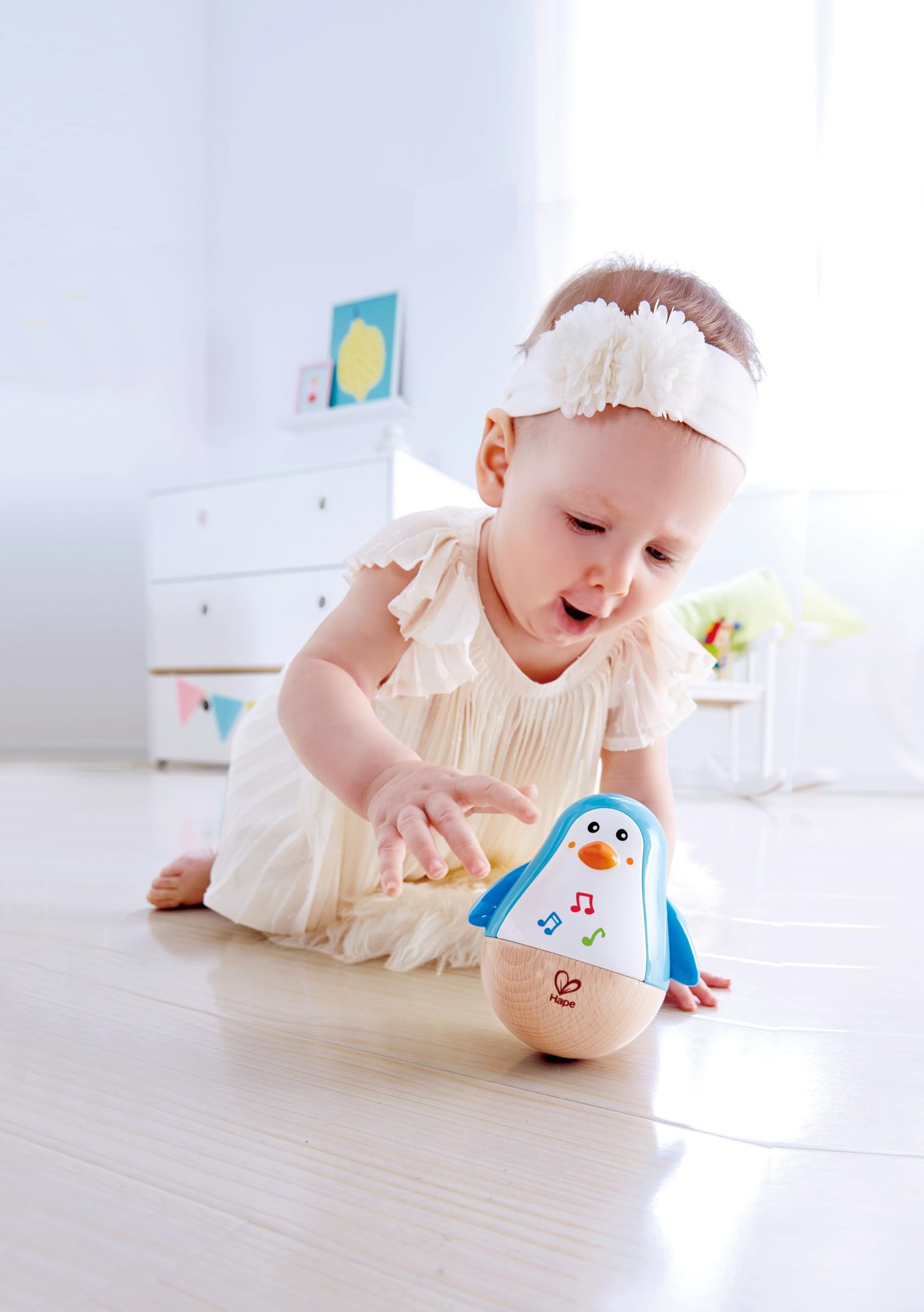 Hape Penguin Wobbler| Colorful Wobbling Penguin, Roly Poly Toy for Kids 6 Months+