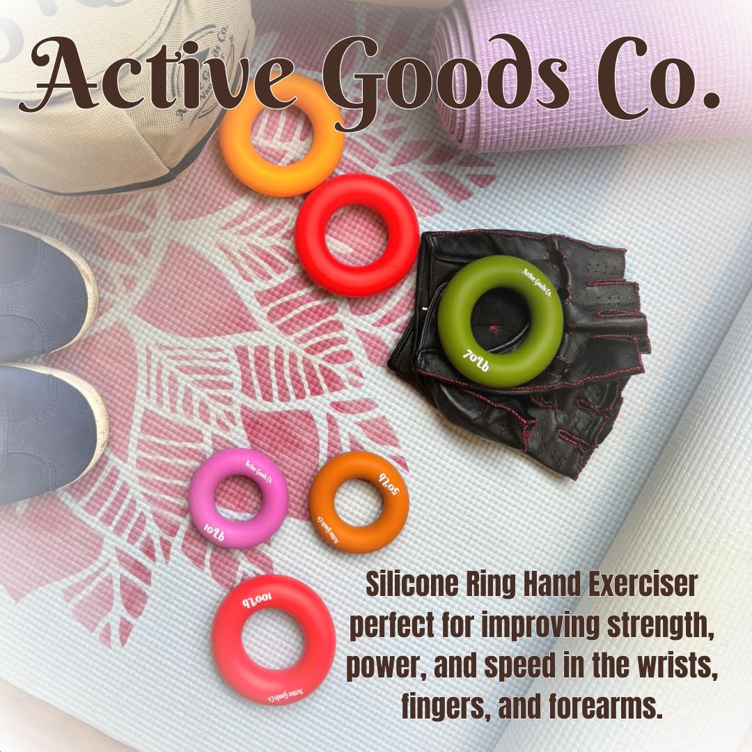 ActiveGoodsCo Hand & Forearm Exerciser - Single ring or Set, Resistance 10-120Lb, Diameter 2.5-3,5in. Visit to see more options (200Lb Single Ring Diameter 3.5in)