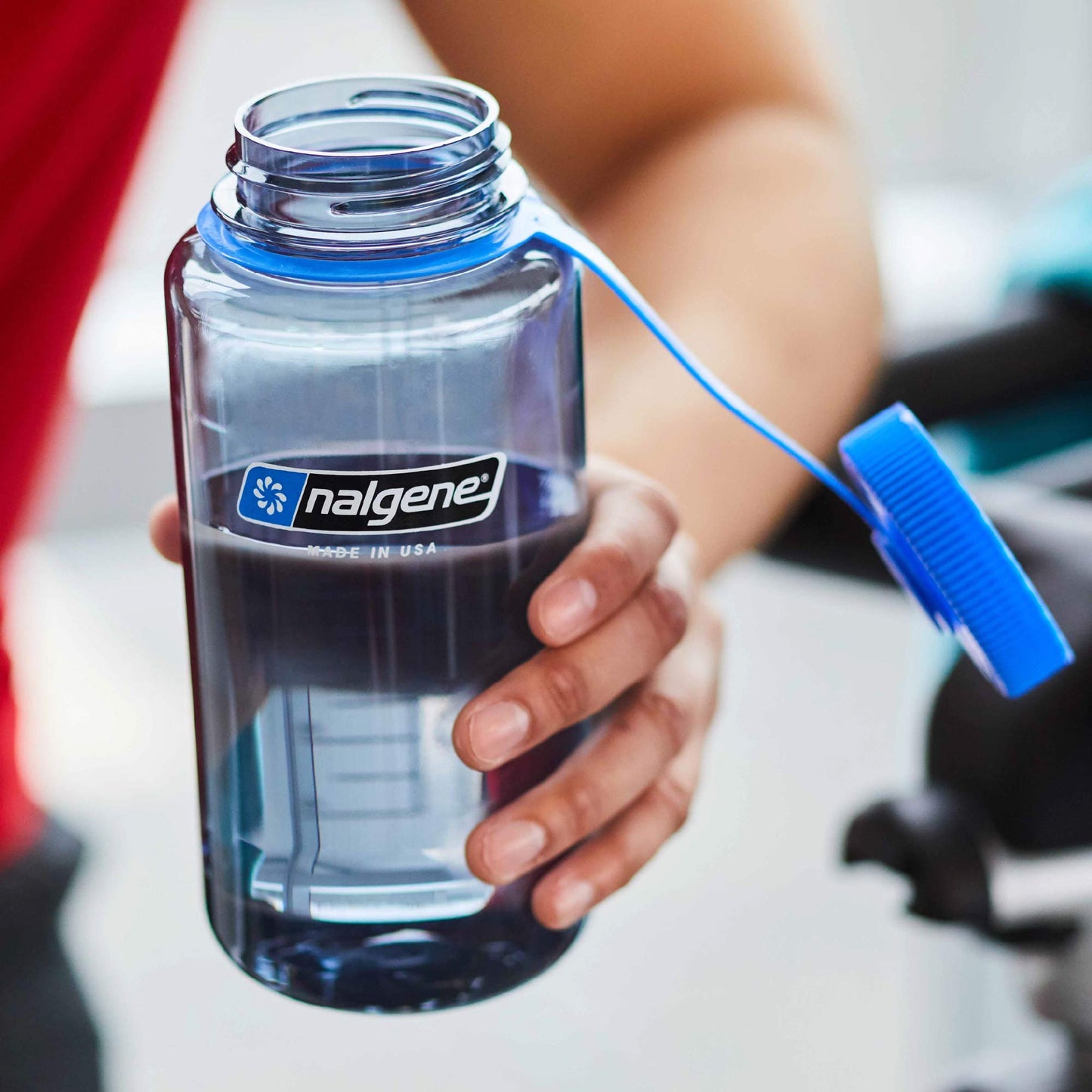 Nalgene Lid Wide Mouth Water Bottle, 1-Pint, Blue
