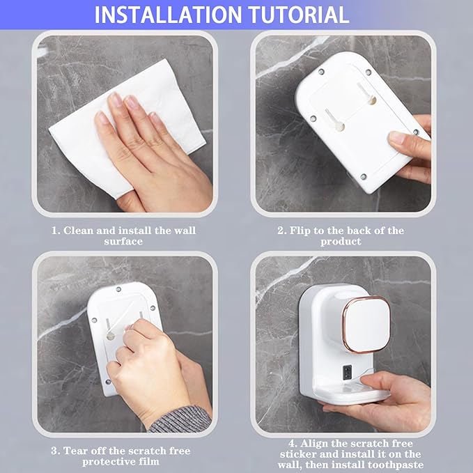 Toothpaste Squeezer,Toothpaste Dispenser Wall Mounted,Automatic Toothpaste Squeezer for Kids and Adult,Quantitative Toothpaste Dispenser Bathroom Accessories (White)
