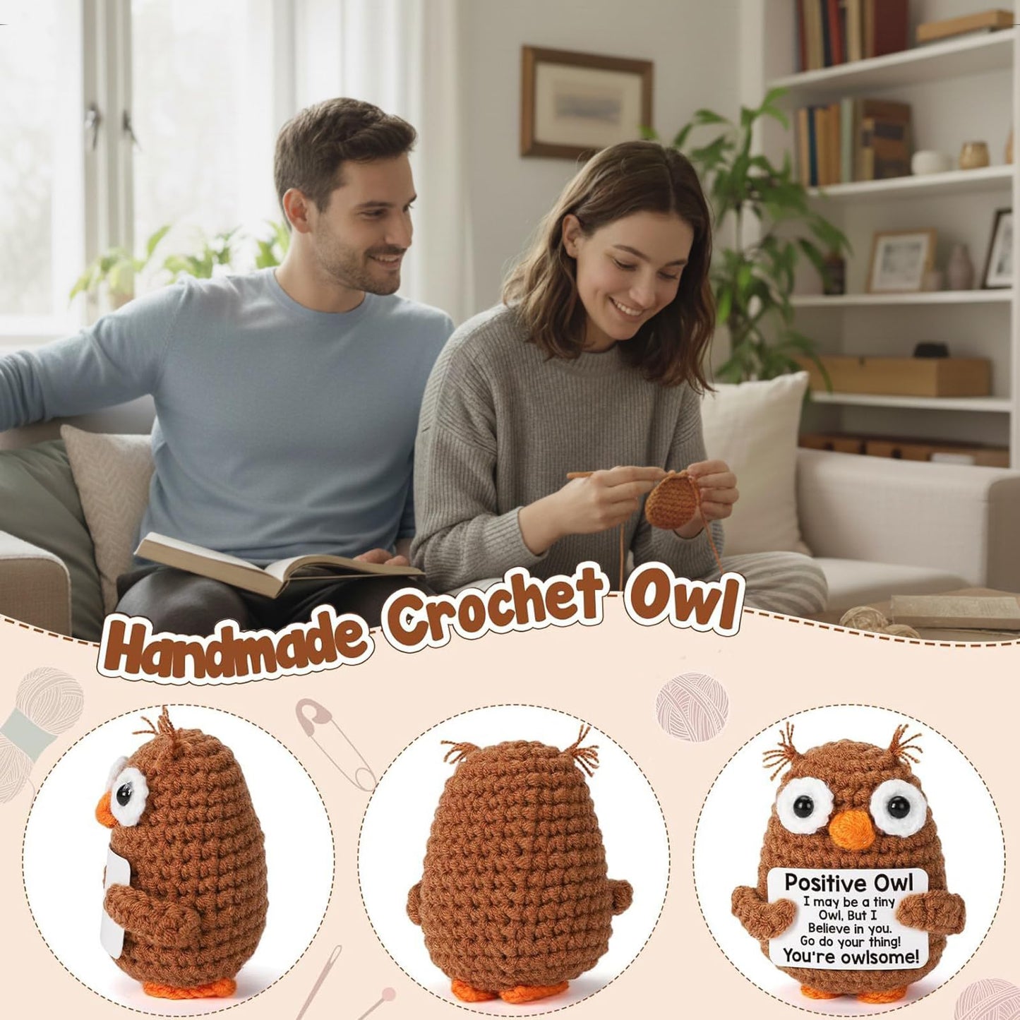 FANLANTEE 20 Pack Positive Crochet Animals Bulk,Mini Emotional Support Gifts for Office Desk,Team Motivation,Employee Appreciation,Special Moments for Women Men