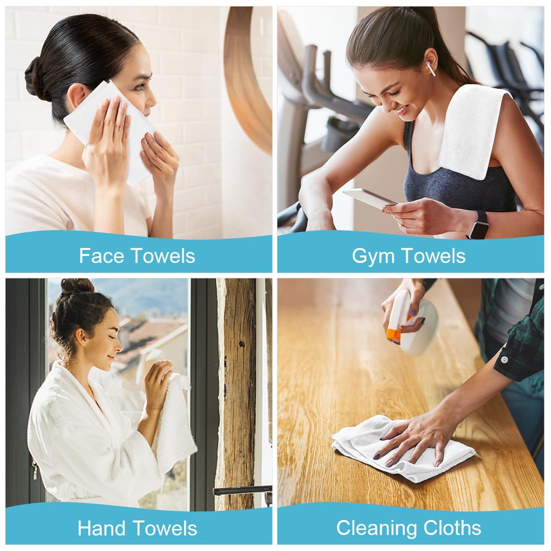 Washcloths 5 Pack Microfiber Face Towels (5 Count)
