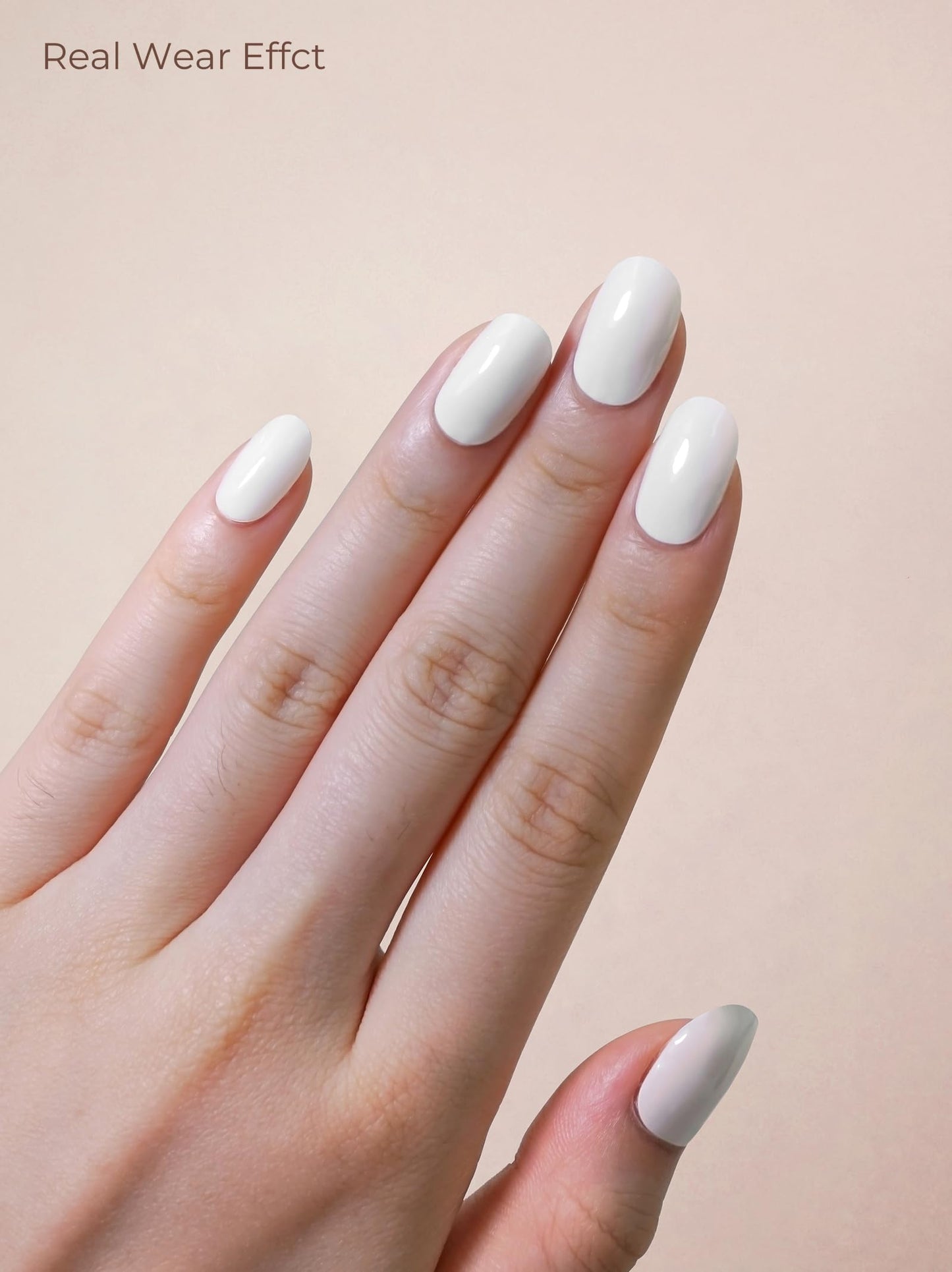 Beaolata Real Gel Nail Strips (No UV Light Needed) - 44Pcs Salon Quality Nail Stickers - Long Lasting Polish Wraps for Women, Easy Apply & Remove (Angel Kiss White)