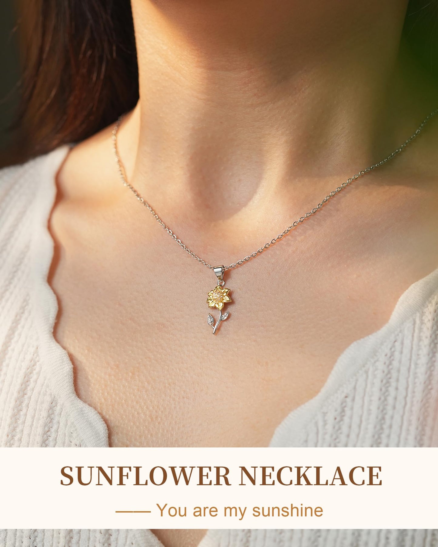 Tarsus Sunflower Gifts for Women, Sunflower Necklace Jewelry for Women Teenage Teen Girls Gifts Birthday Ideas 12 13 14 15 16 17 18 Year Old Girls Jewelry Inspirational Necklace