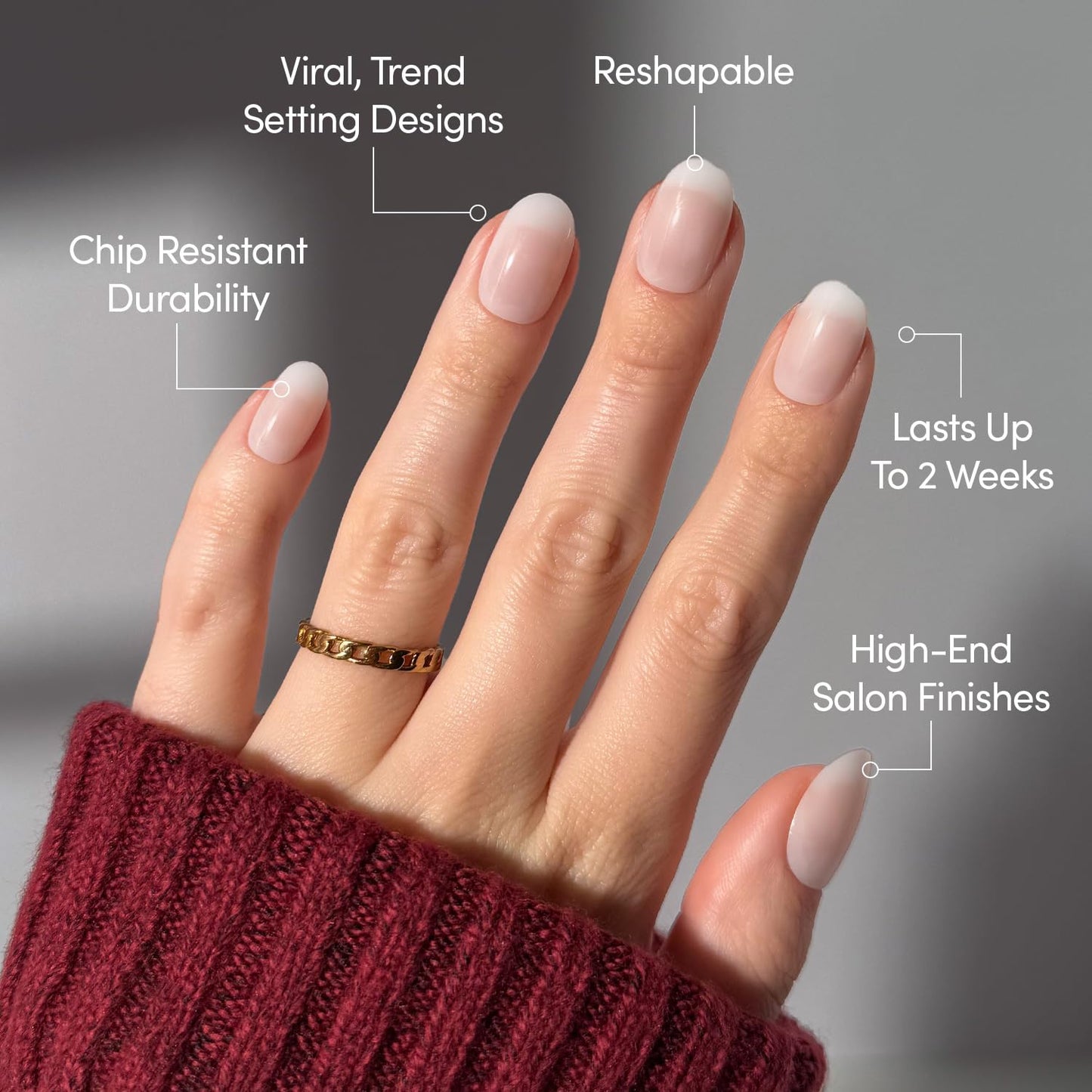 Glamnetic Press On Nails - Short Round Fake Nails, Milky White Nails, Milk Bath | 12 Sizes - 30 Nail Kit with Glue | Gift for Mom