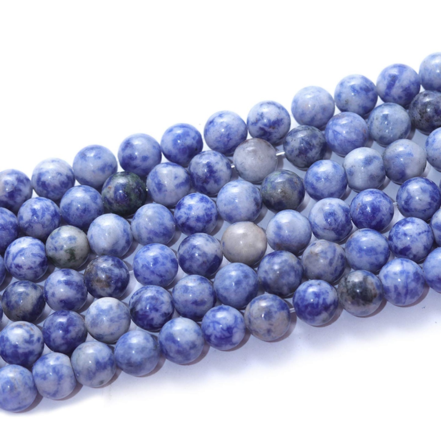 Filluck Natural Stone Beads 8mm Bule Sodalite Polished Round Smooth Gemstone Beads for Jewelry Making 15 Inch(Bule Sodalite,8mm)
