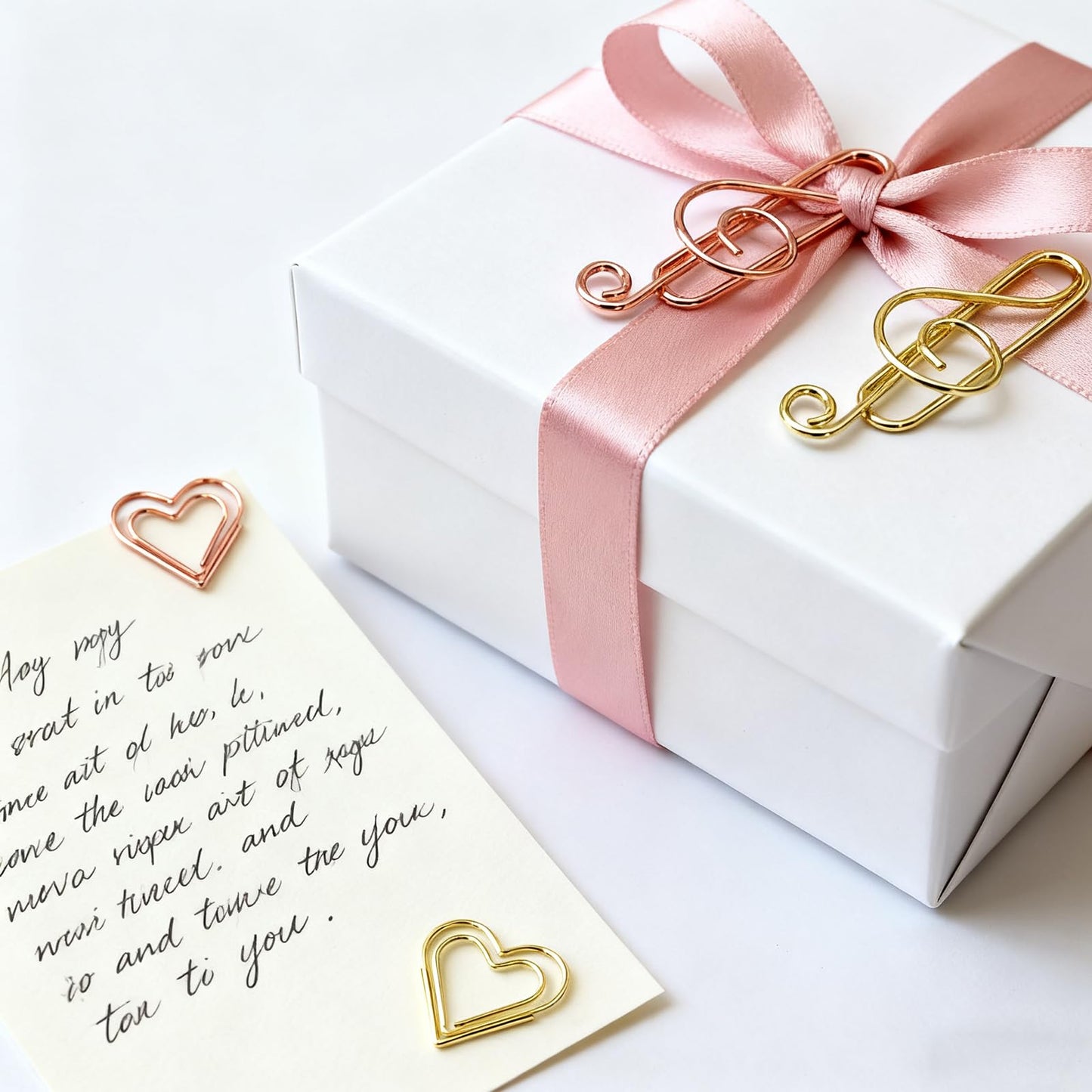 30Pcs Adorable Rose Gold Fancy Paper Clips Set, Cute Shaped Metal Clips with Travelers Accessories for Planner & Journal Supplies, Creative Decorative Bookmarks for Office School Home Organization
