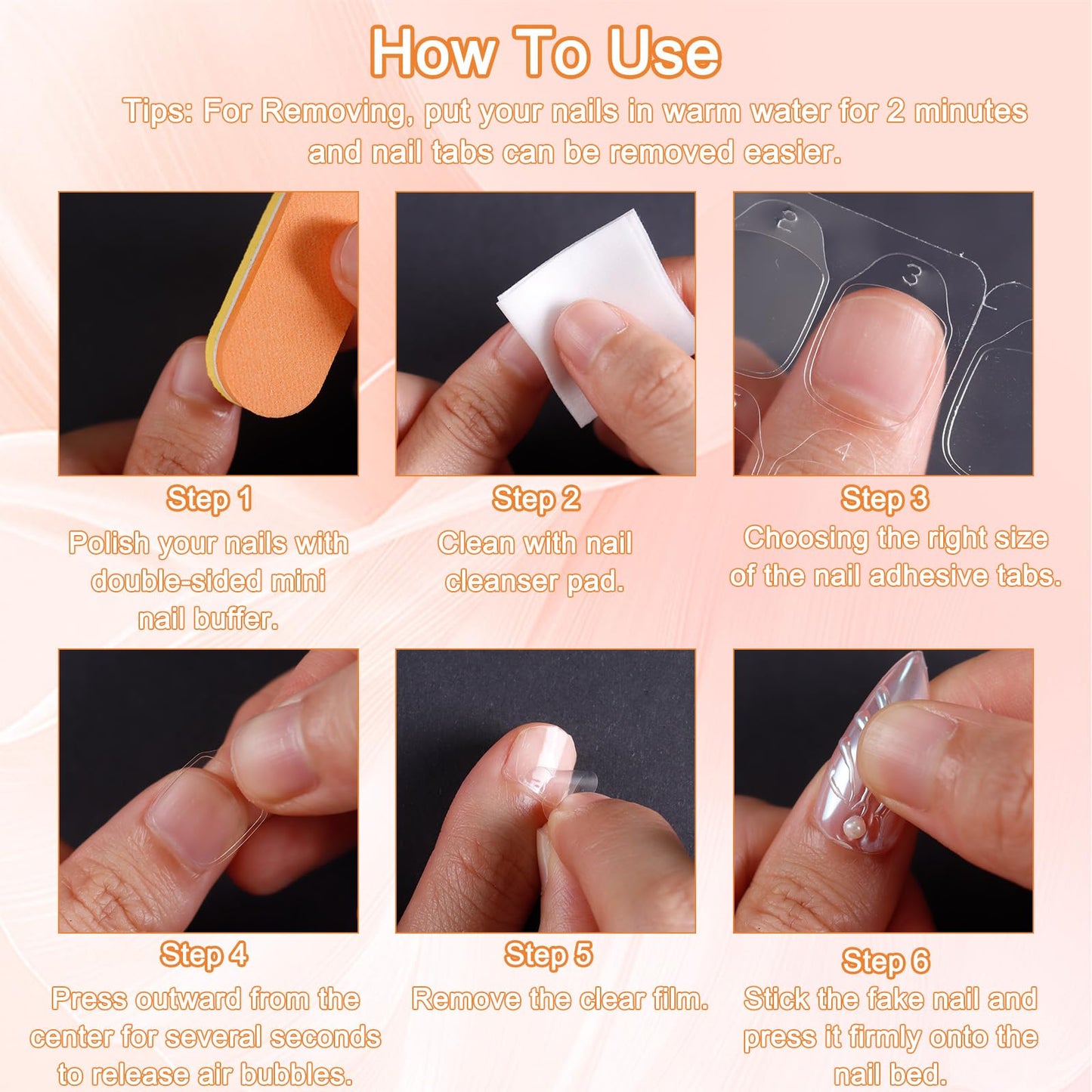 FNNZ 300 Pcs (10 Sheets) Nail Adhesive Tabs, Ultra Thin Double-Sided Nail Sticky Tabs for Press on, 15 Sizes Jelly Nail Glue Stickers Waterproof Press on Nail Sticky Tabs for Manicure Nail Accessories