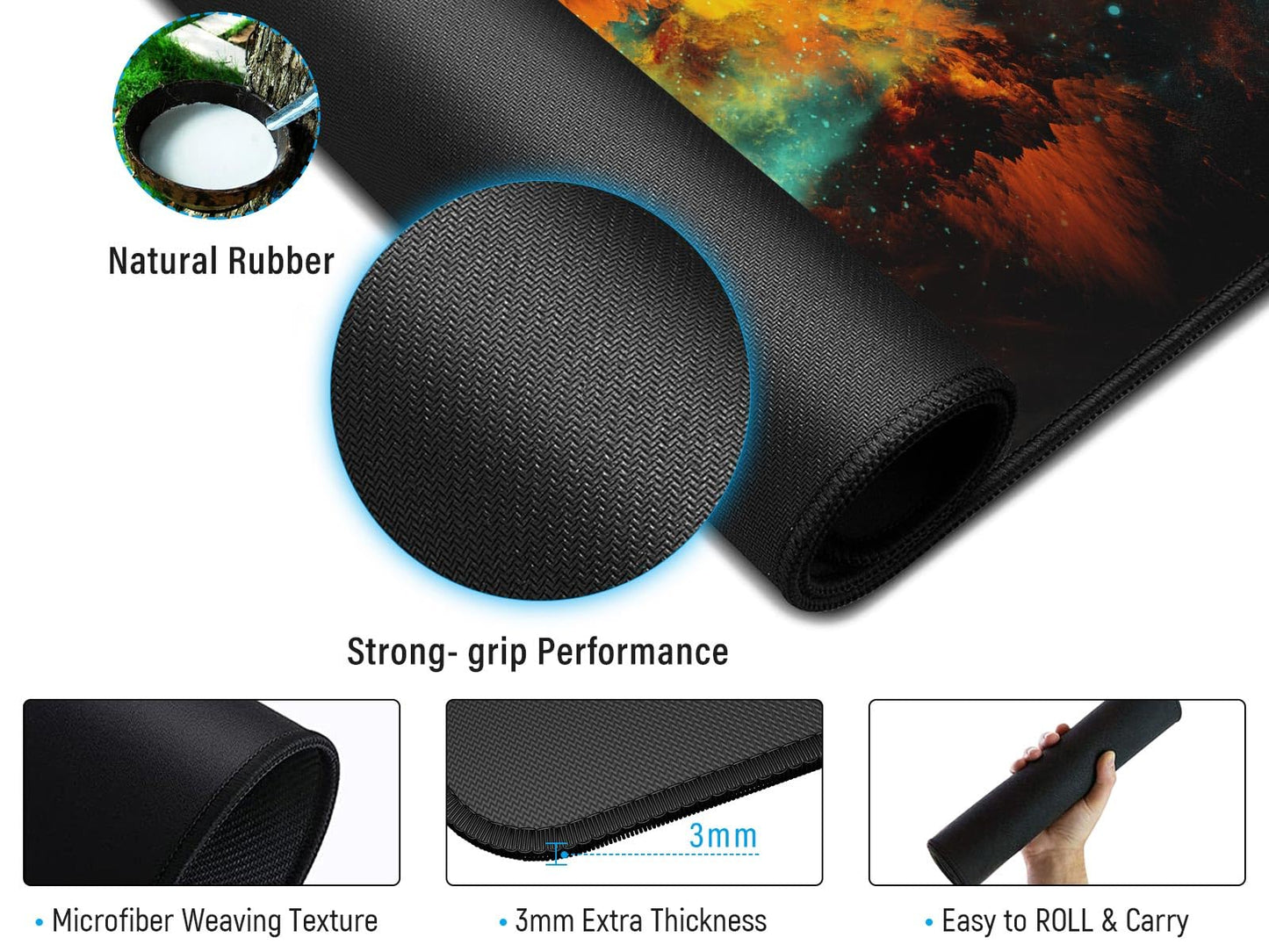 JIALONG Gaming Mouse Pad Desk Mouse Mat Large Size 35.4 x15.7inches Comfortable XXL Mousepad for Work Gaming Office Home
