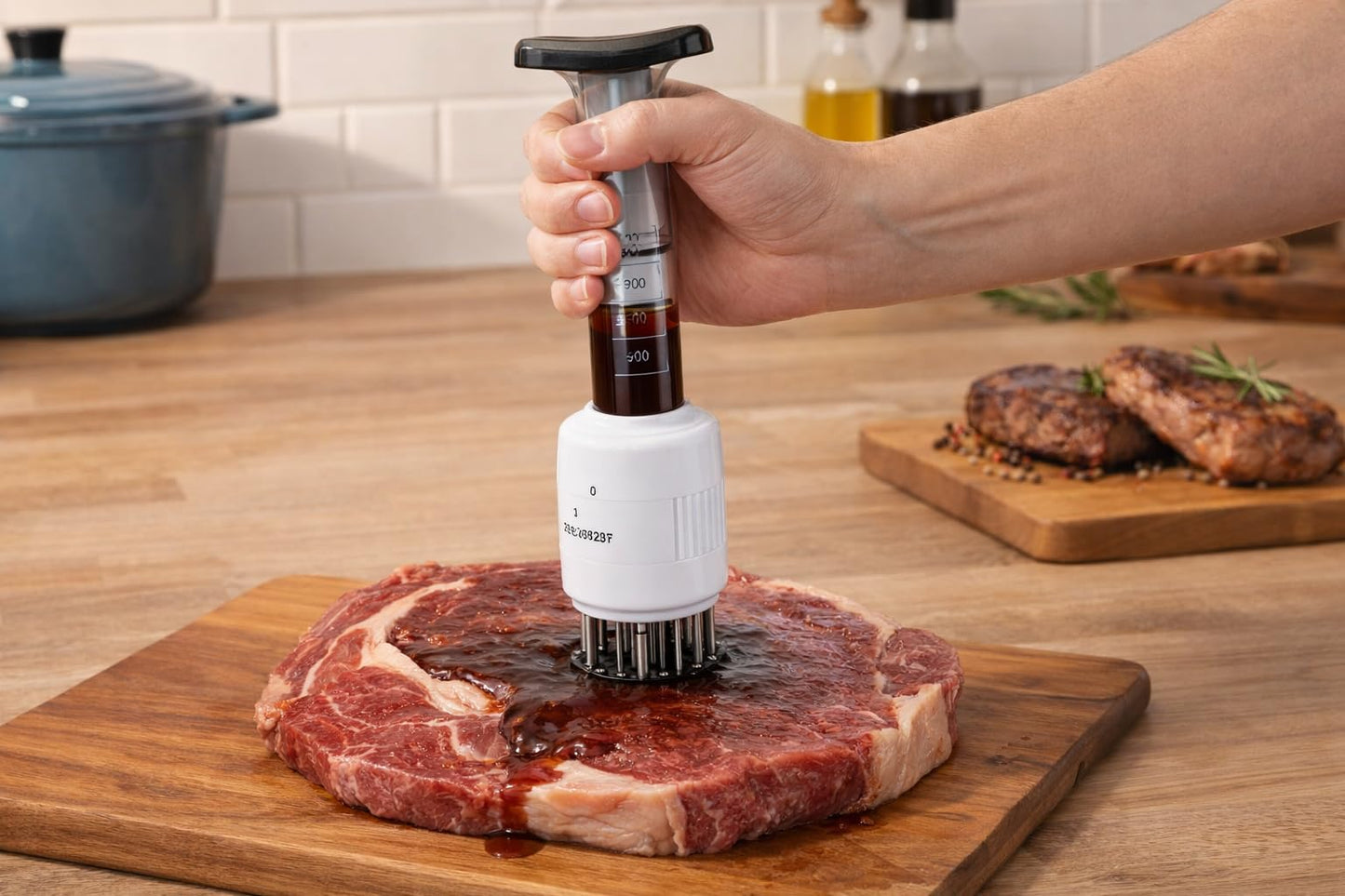 Meat Tenderizer Injector, Flavor Syringe for Steak, Needle Injector for Meat, Kitchen Tool for Marinade
