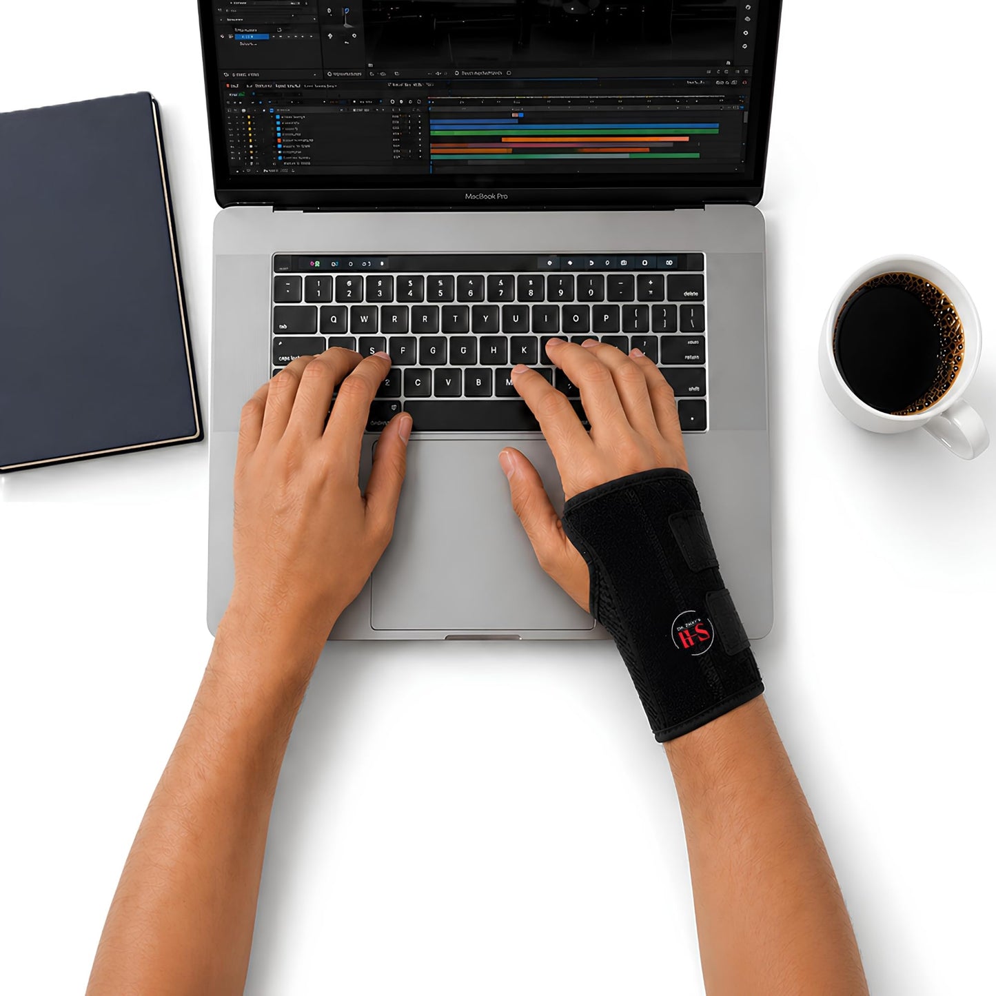 Dr. Zikky's Wrist Stabilizer Brace — Doctor-Developed Support for Carpal Tunnel, Tendonitis and Arthritis — Breathable Ergonomic Neutral Position Splint for Work, Typing and Sleep (Black, Right Hand, S/M)
