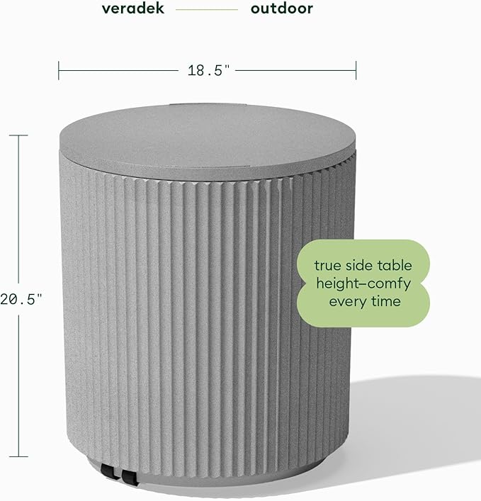Veradek Outdoor Cooler Side Table - 2 in 1 - Designed for use as Outdoor Side Table, Patio Decor and Ice Chest