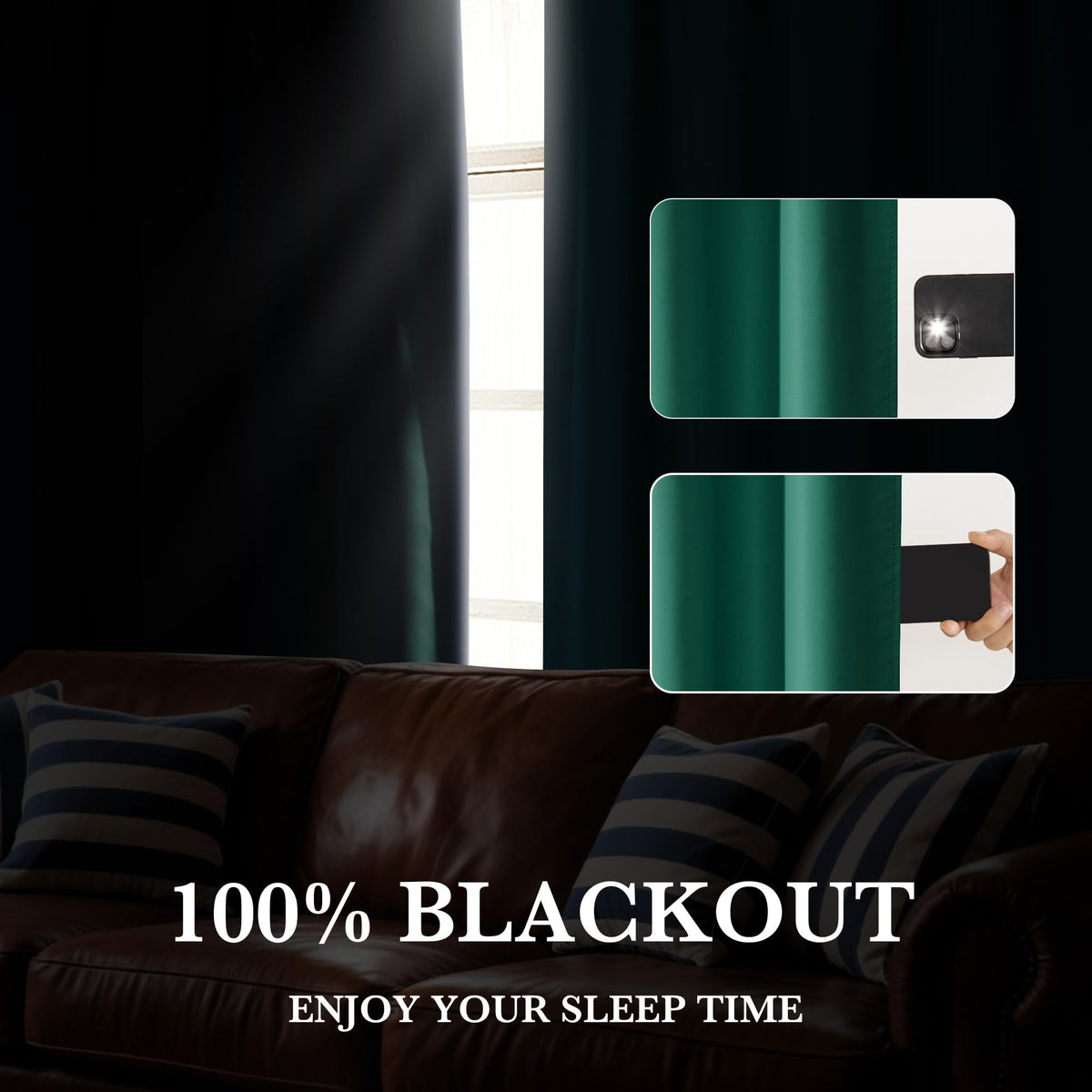Bedroom Blackout Curtains 54 inches Long (2 Count)