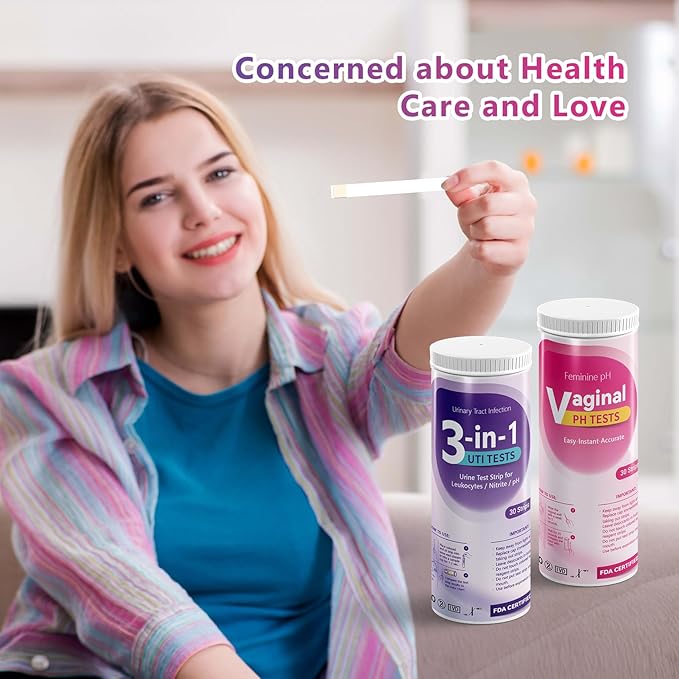 UTI Test Strips (UTI) Test Strip + Vaginal pH Test Kit for Women & Kids Urine Test Strips, Urinalysis Test Strip for UTI and Bladder, Easy at Home Urinary Tract Infection Test Kit.