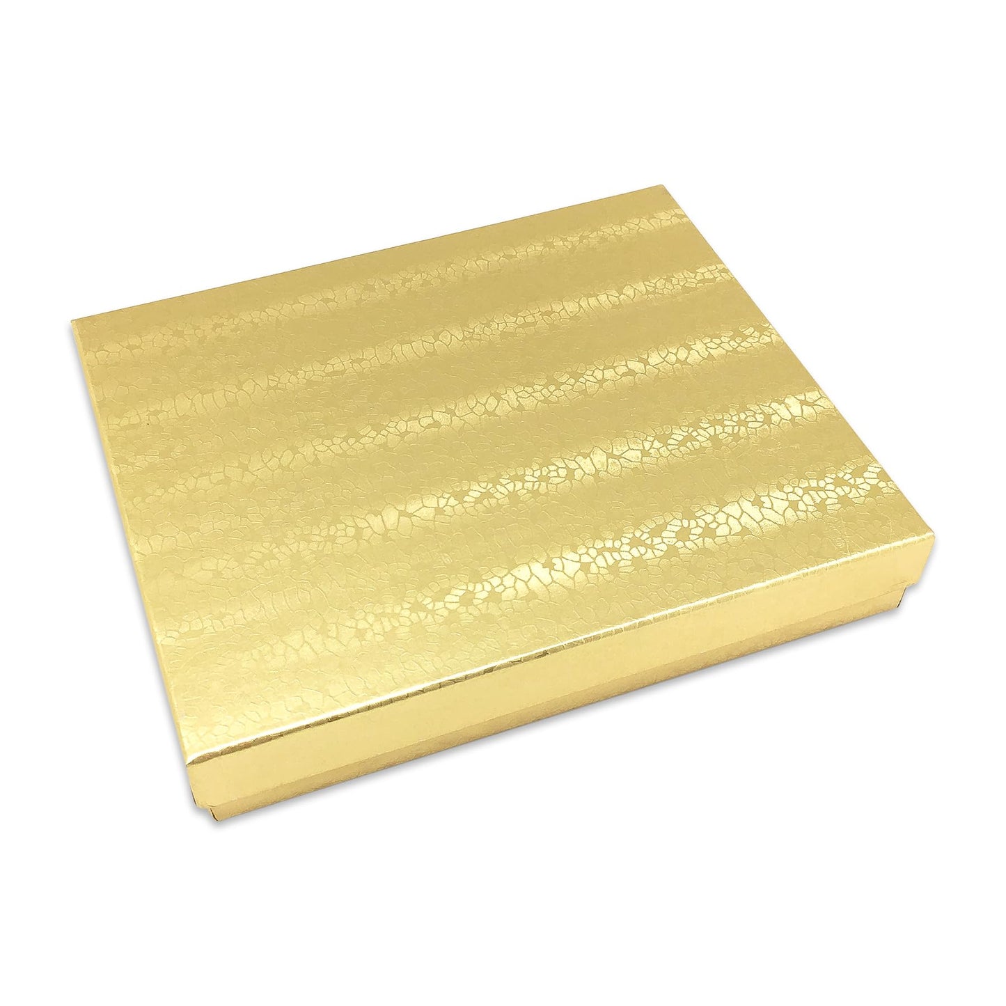 TheDisplayGuys - 25-Pack #53 Kraft Paper Cardboard Gift Boxes/Jewelry Cases w. Cotton Padding & Lid - Gold Foil - (5.4" x 3.9" x 1.0")