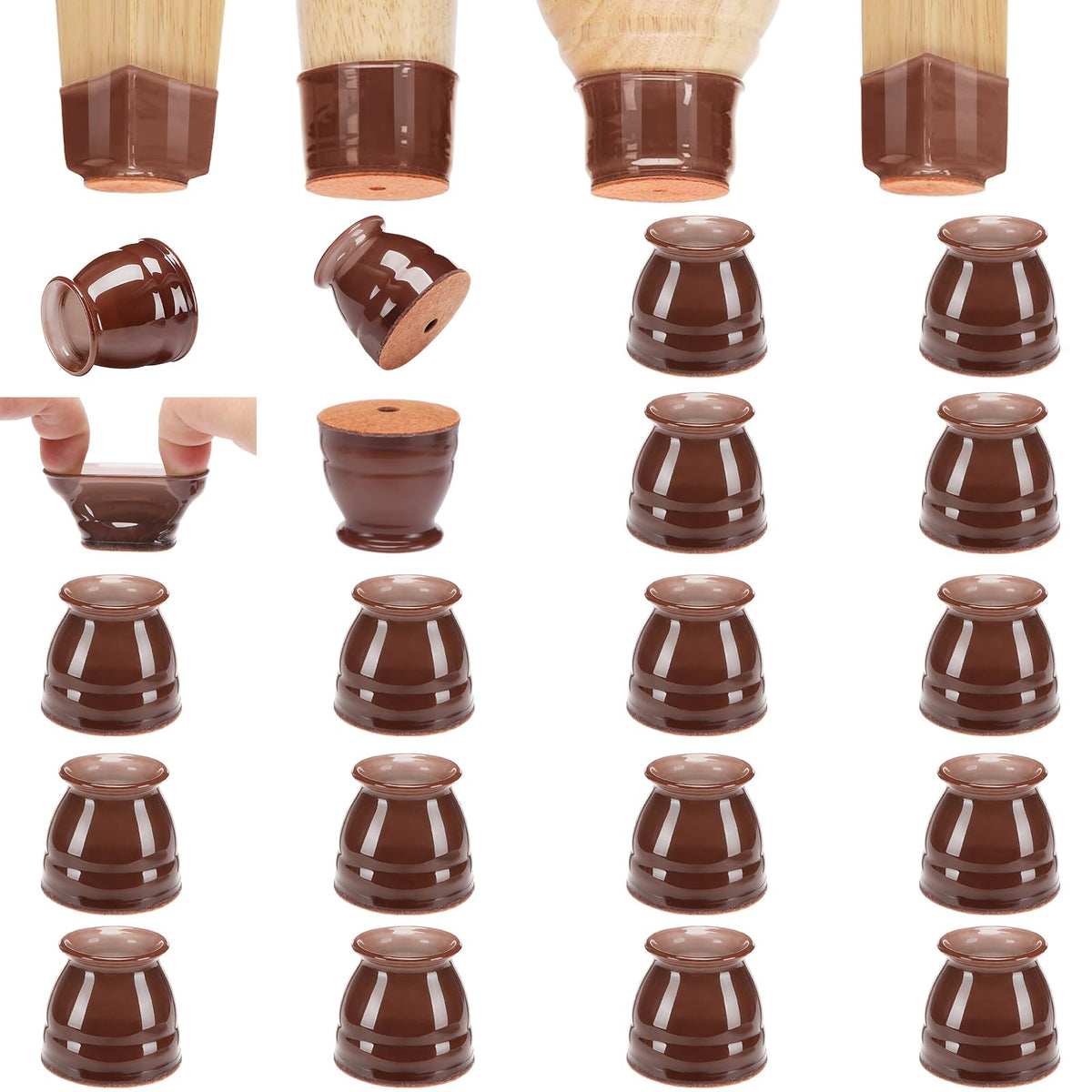 16 Pack Chair Leg Floor Protectors for Hardwood Floors (16 Count)