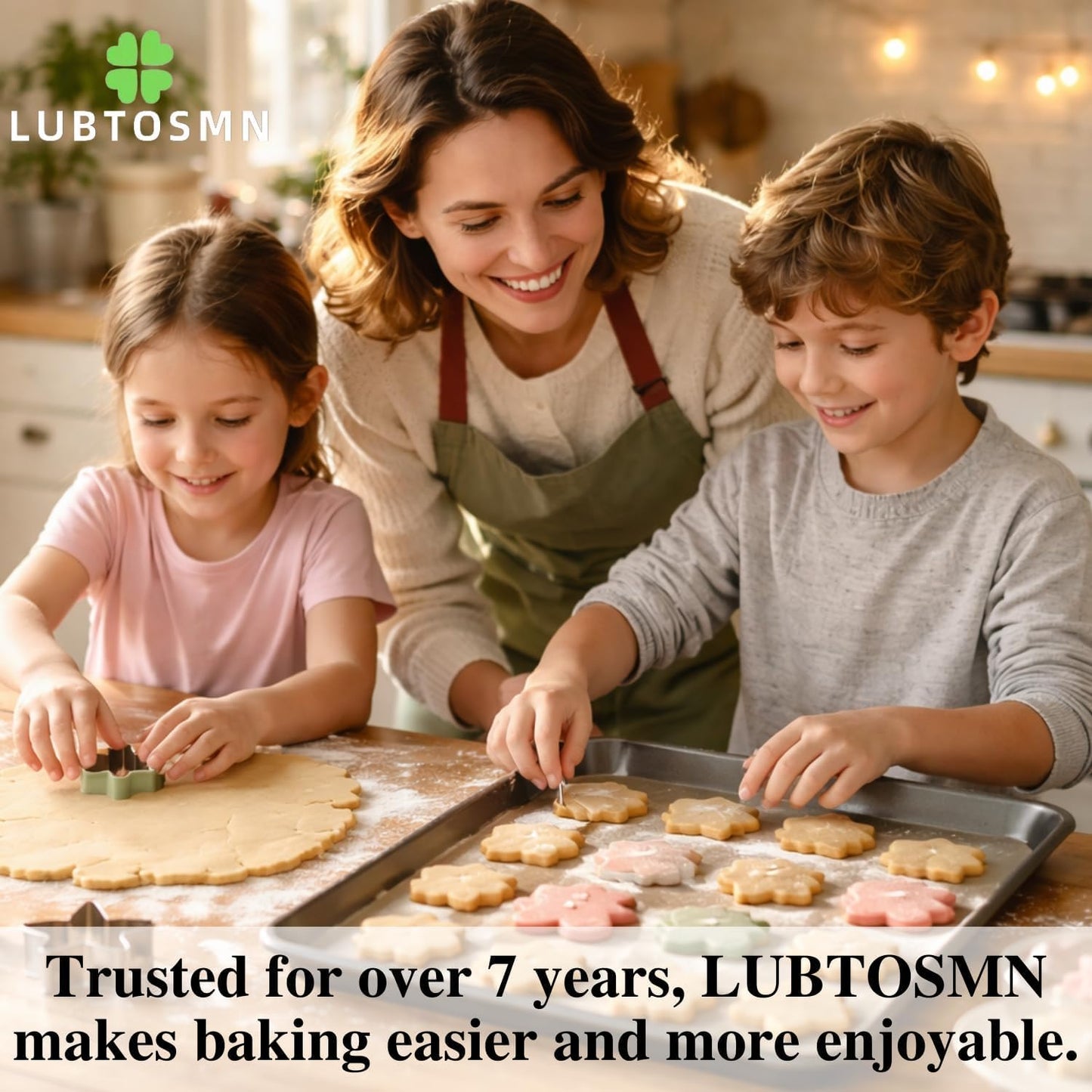 LUBTOSMN 9-Piece Mini Easter Cookie Cutter Set, Shamrock, Bunny, Egg, Carrot, Flower, Butterfly and Bean Shapes - Dishwasher Safe Stainless Steel Molds for Spring Easter and St. Patrick's Day Decor
