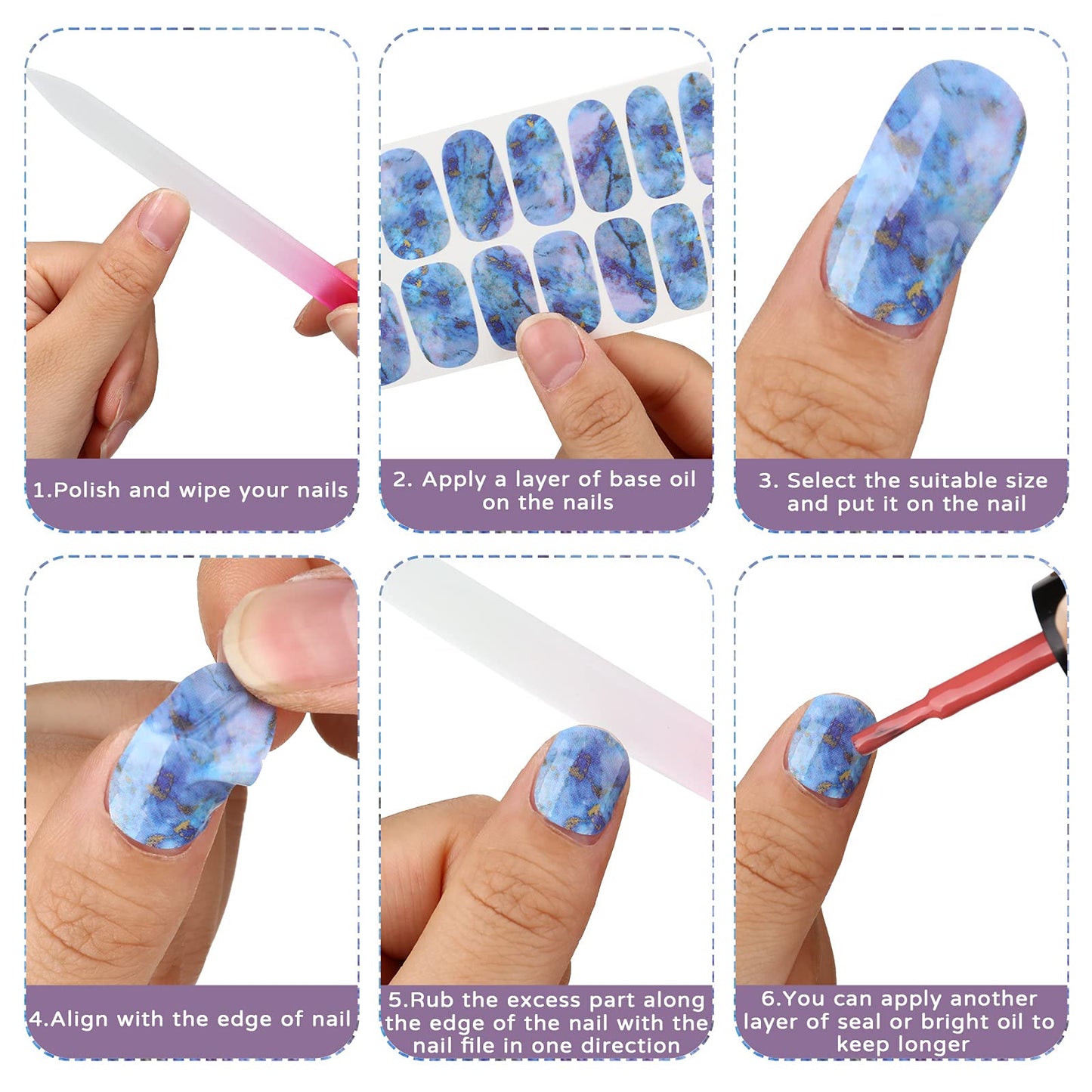 Maitys 336 Pieces 24 Sheets Full Wrap Nail Polish Strips Stickers Self Adhesive Gel Nail Strips Art Decals with File for Women DIY Decorations(Retro Style)