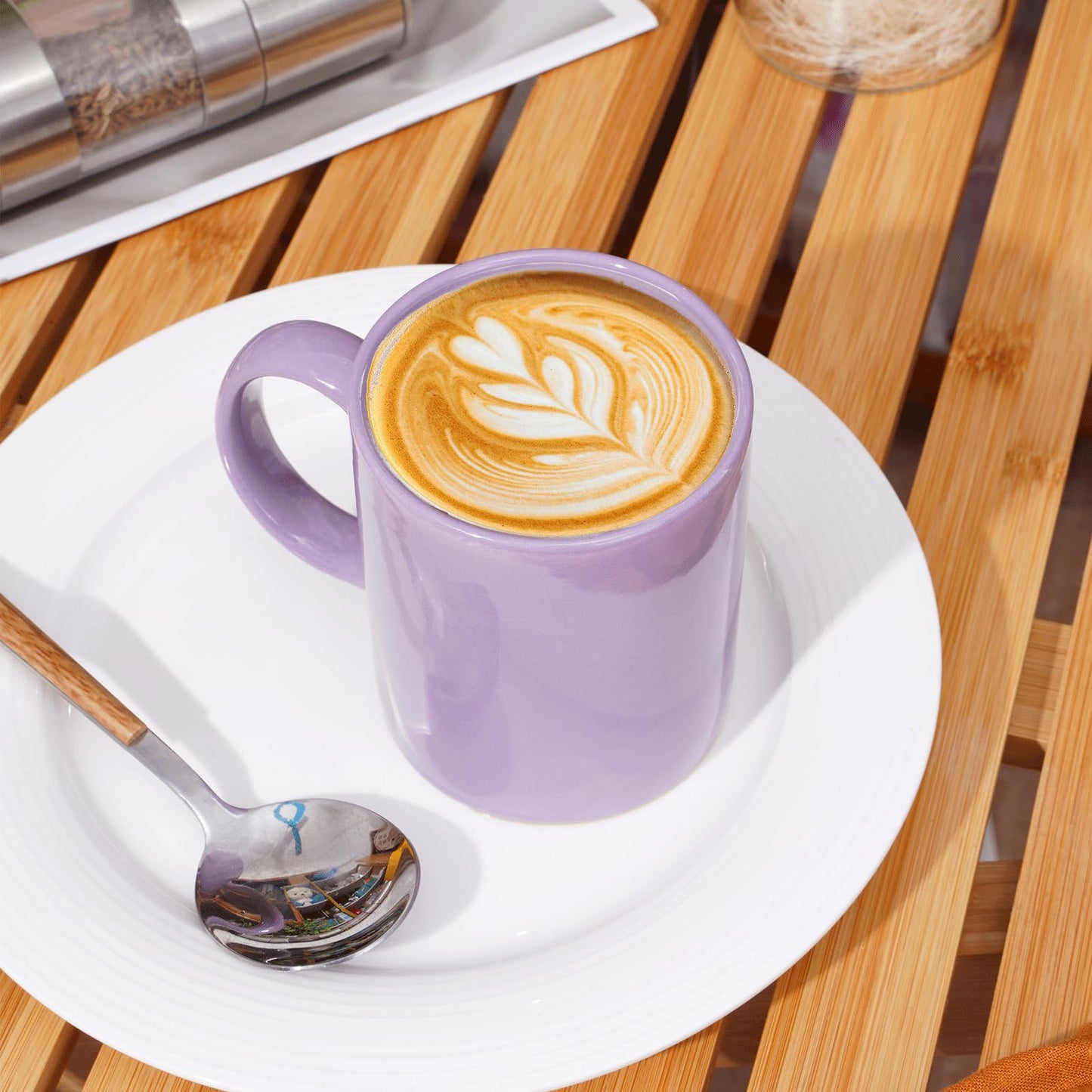 SZNIUSHAO Multi-Coloured Ceramic Mugs Set of 6-11.2 oz / 330ml-Coffee Mugs-Cappuccino-Tea Cups- Hot Chocolate Cups (Warm color, Large)