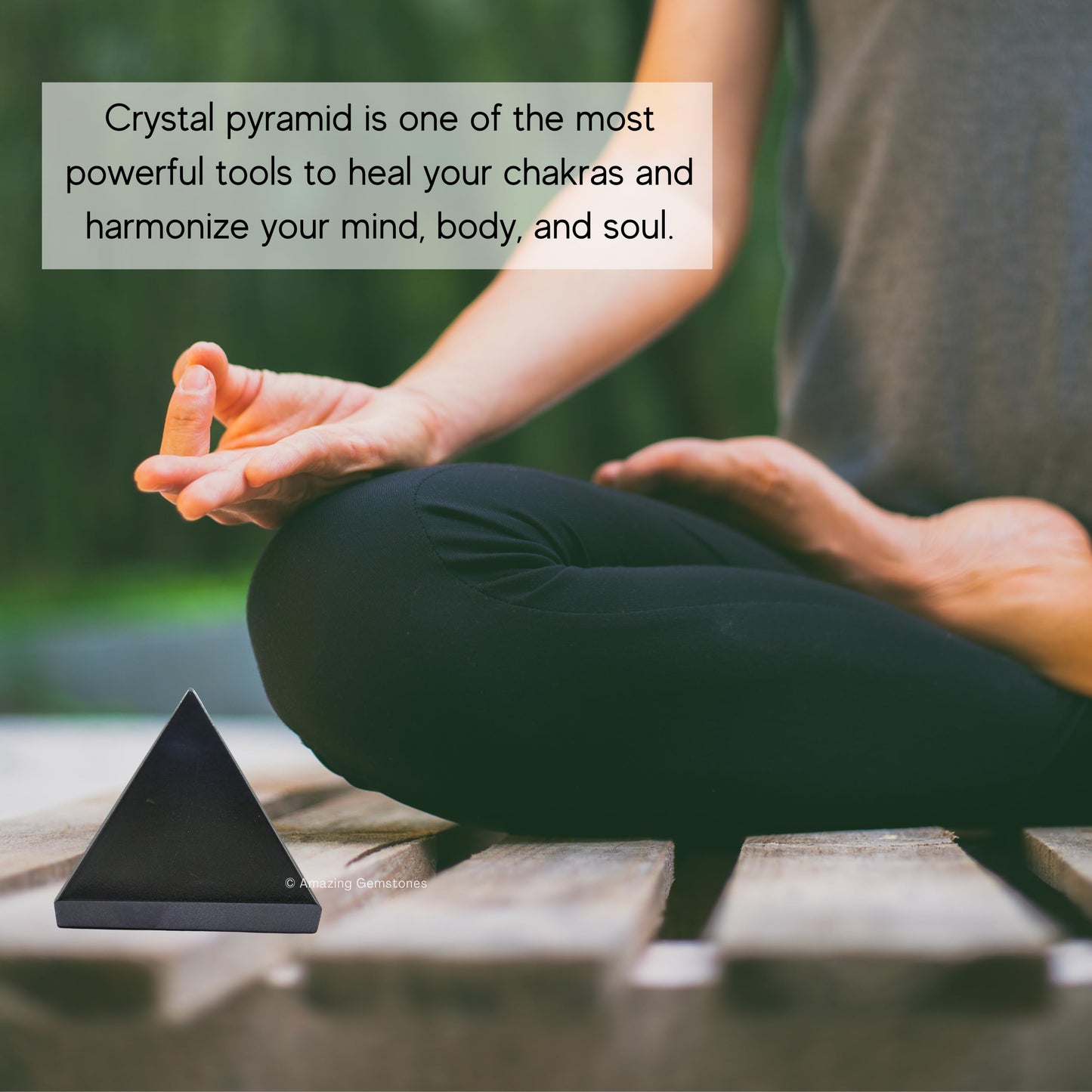 Amazing Gemstone Black Agate Pyramid Crystal Healing Stones - 1.5" Great Pyramid Figurine of Natural Stone Pyramid for Meditation, Reiki, Chakra Balancing and Crystal Pyramids Grid