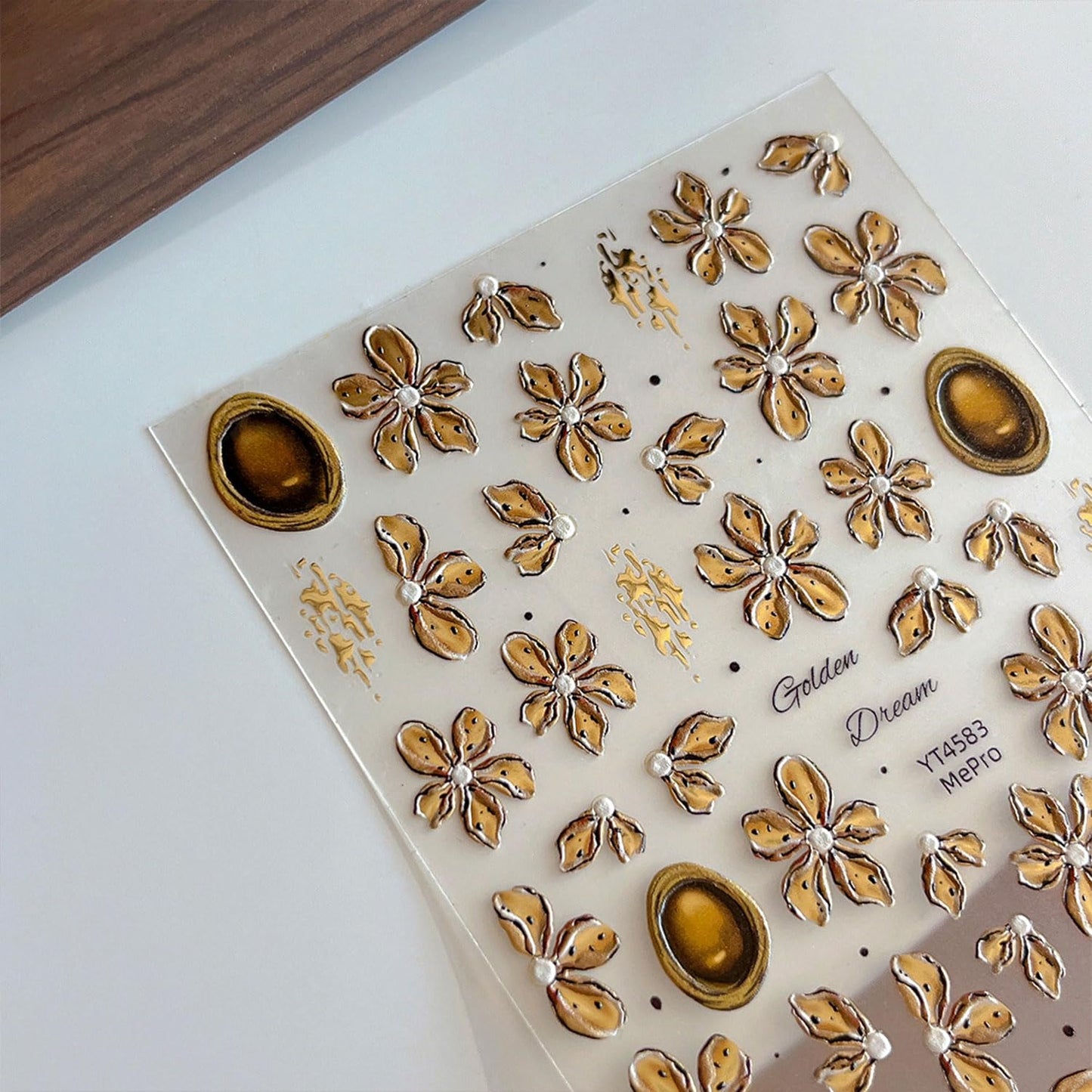 Fall Nail Art Stickers Flower Nail Decals 5D Embossed Nail Stickers Autumn Brown Leaf Manicure Decorations Nails Art for Women