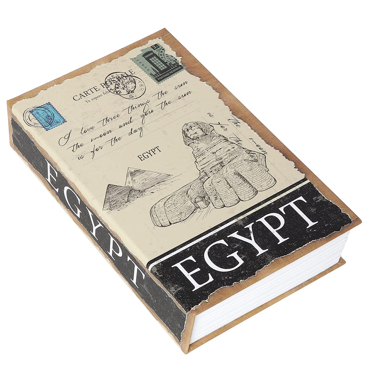 Diversion Book Storage Box,Secret Safe Can with Security Key,Hidden Stash Safe Box, Secret Containers for Money, Jewelry Documents or Valuables,Egypt